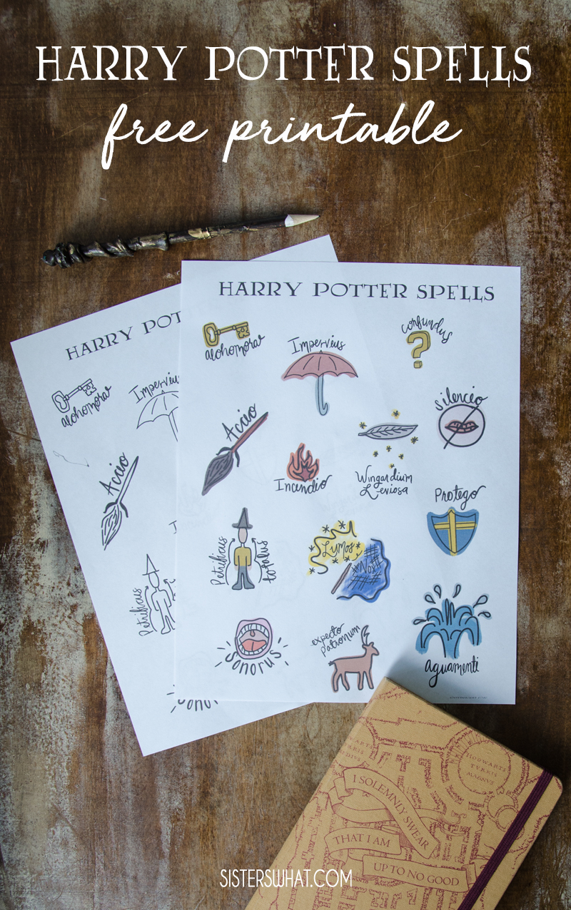 Harry Potter Printable Spells - Sisters, What! within Printable Harry Potter Spells List