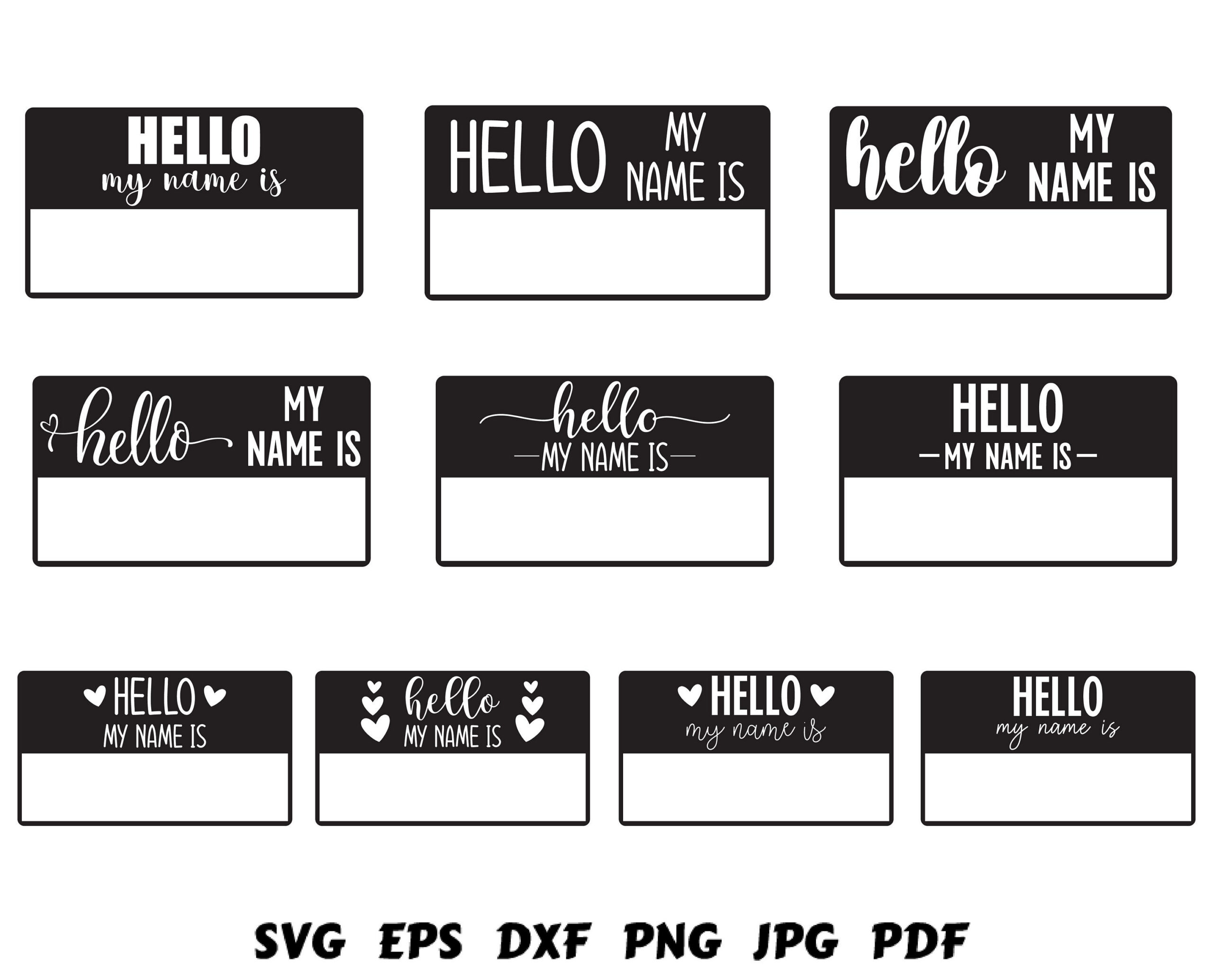 Hello My Name Is Printable - Etsy.de inside Hello My Name Is Printable