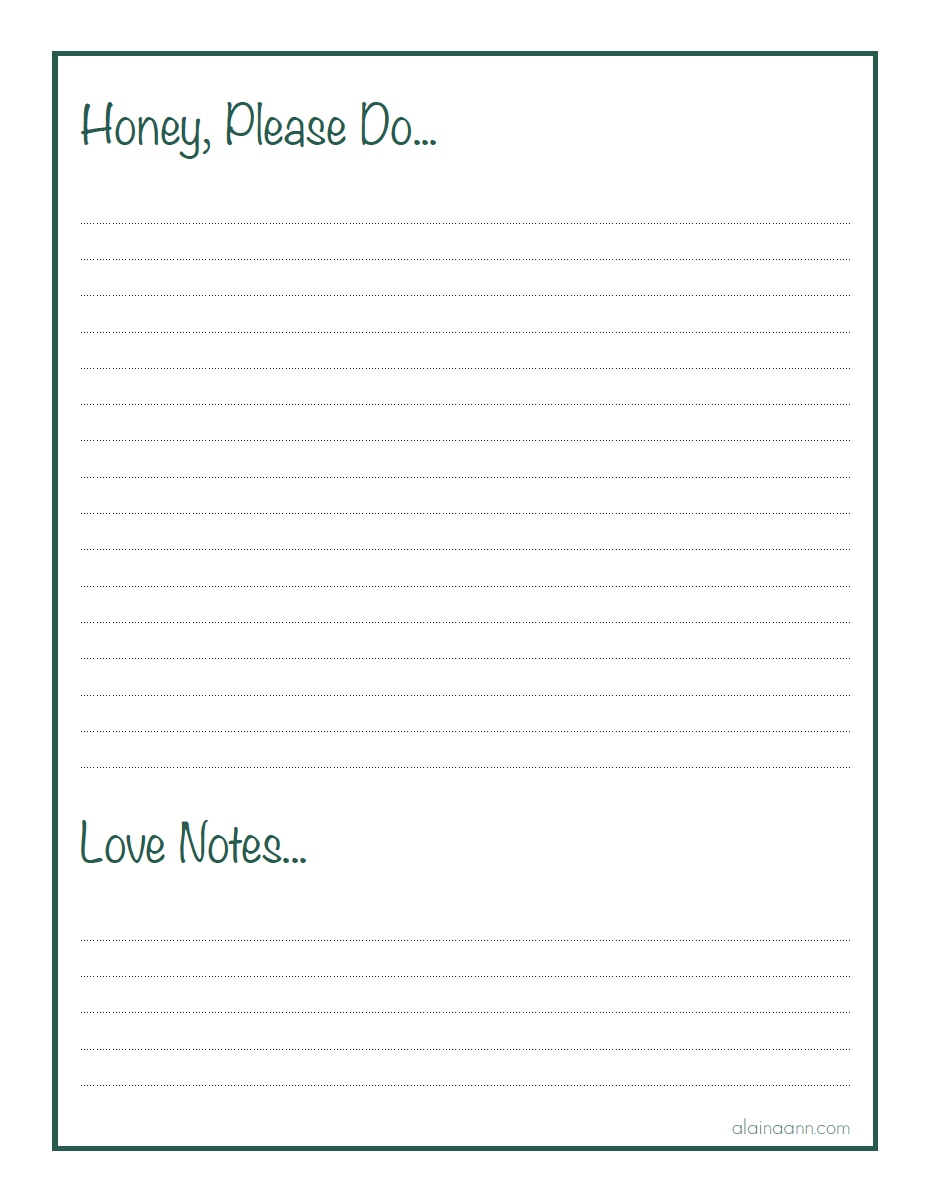 Honey Do List Printable — Alaina Ann intended for Free Printable Honey Do List Template