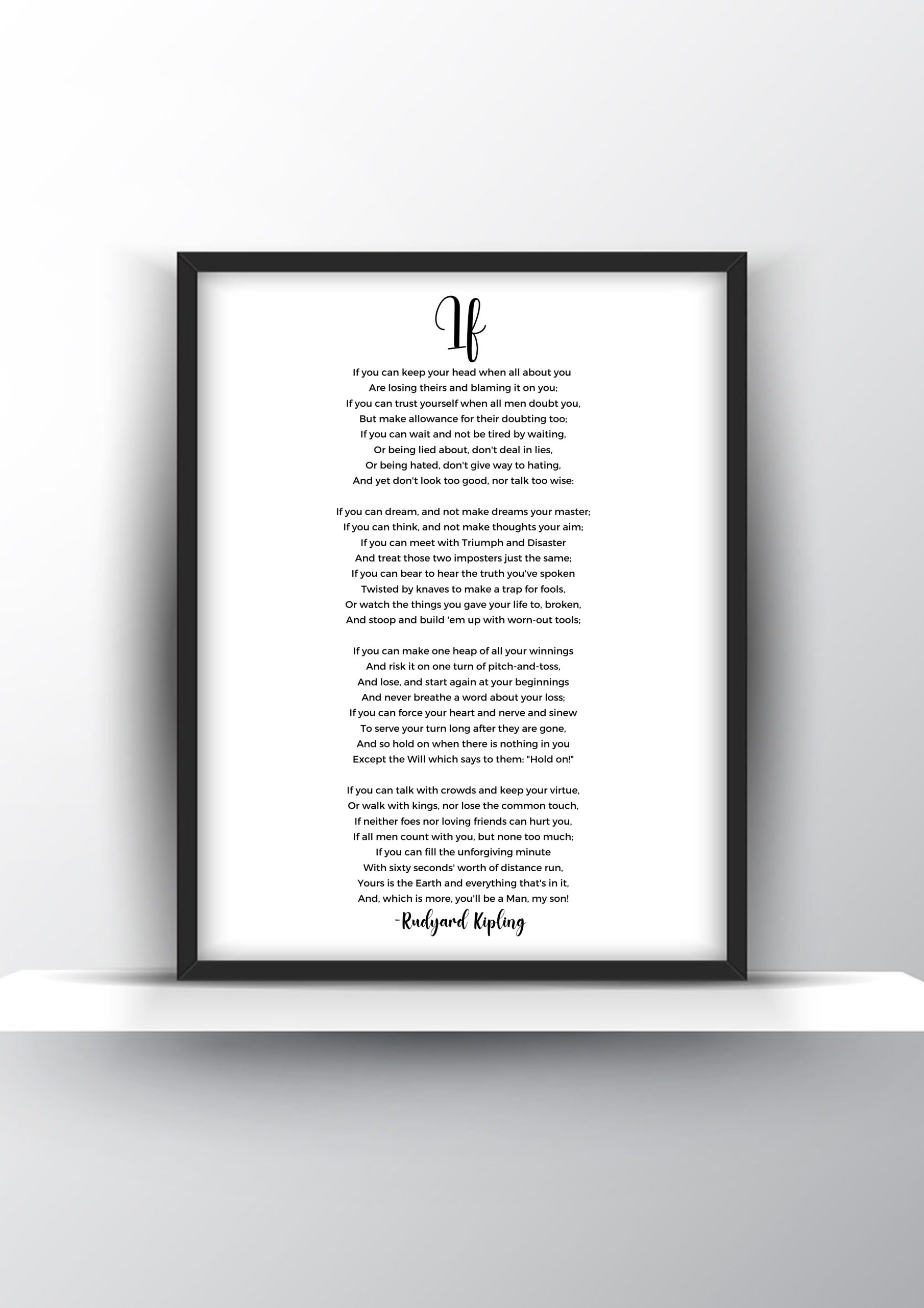 If Poemrudyard Kipling Printable Wall Art for If Poem By Rudyard Kipling Printable