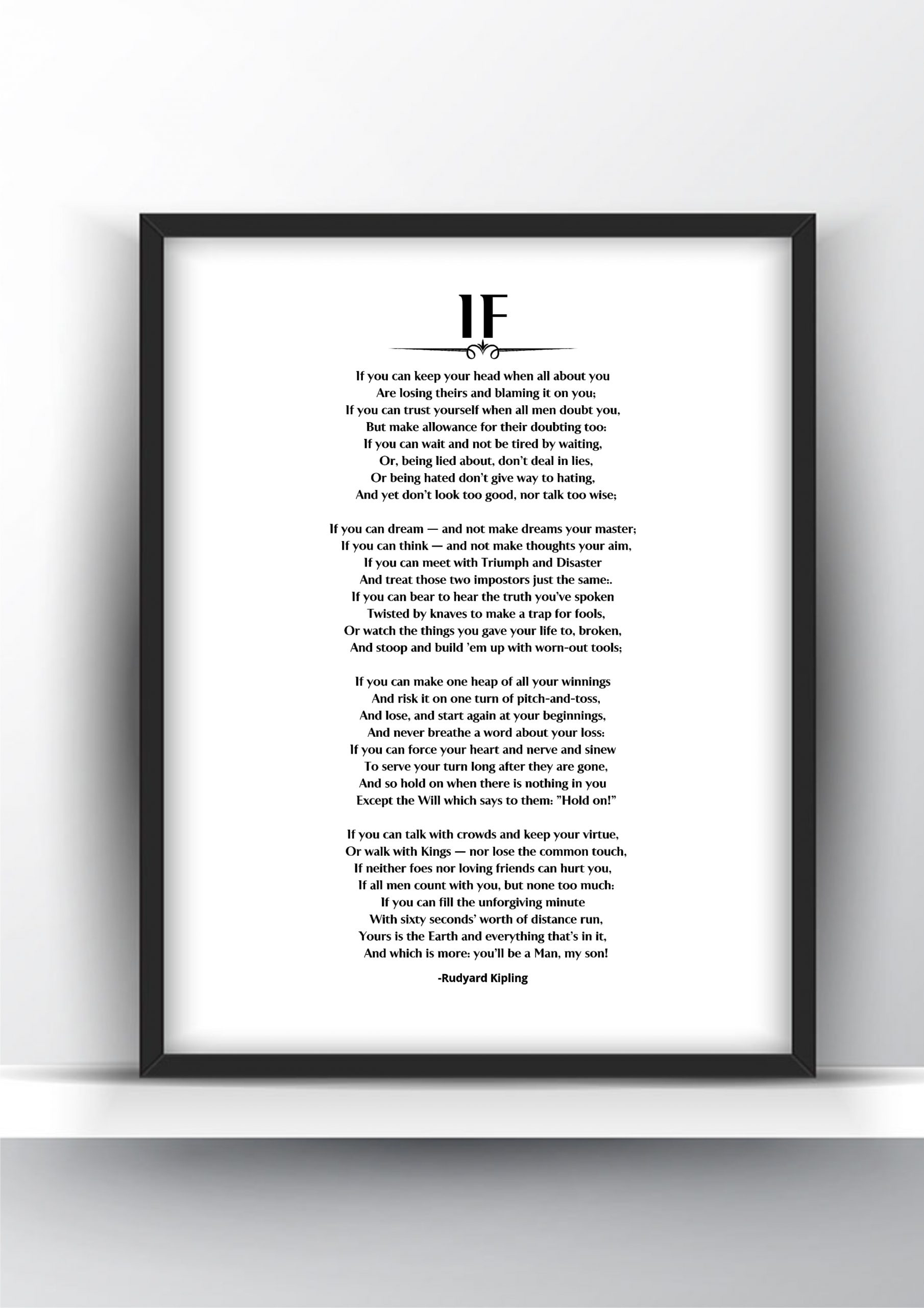 Ifrudyard Kipling Printable And Poster in If By Rudyard Kipling Printable
