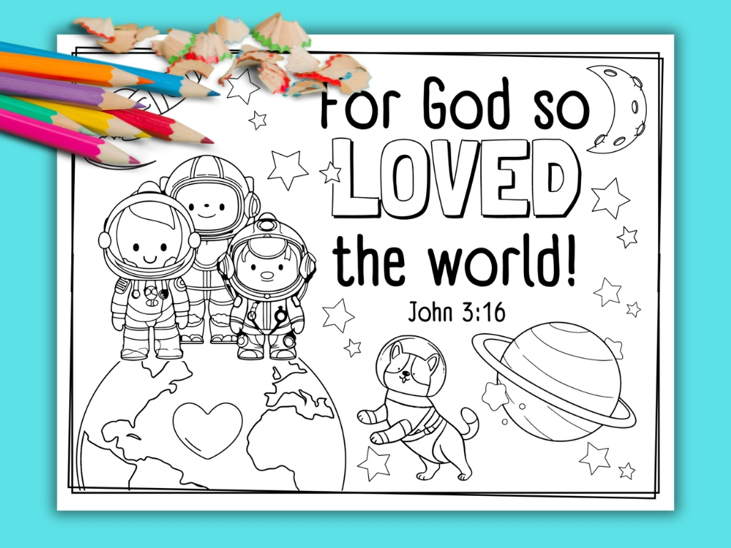 John 3:16 Coloring Pages (Nlt, Niv, Nkjv) – Deeper Kidmin with regard to Printable John 3:16 Activity Sheet
