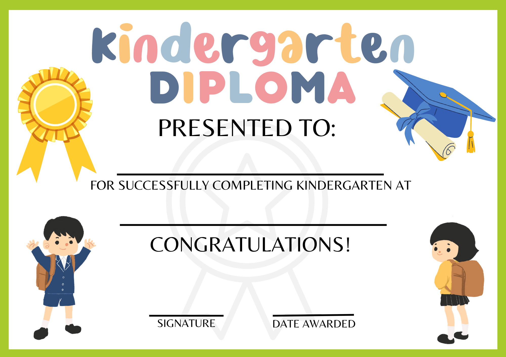 Joyfulle Free Printable Kindergarten Diplomas - Worksheets Library with regard to Free Printable Diplomas For Kindergarten