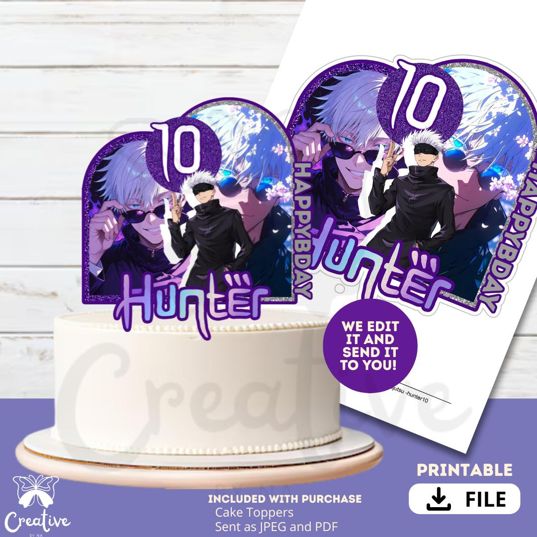 Jujutsu Kaisen Cake Topper: Anime Birthday Party Decoration intended for Gojo Satoru Cake Topper Printable