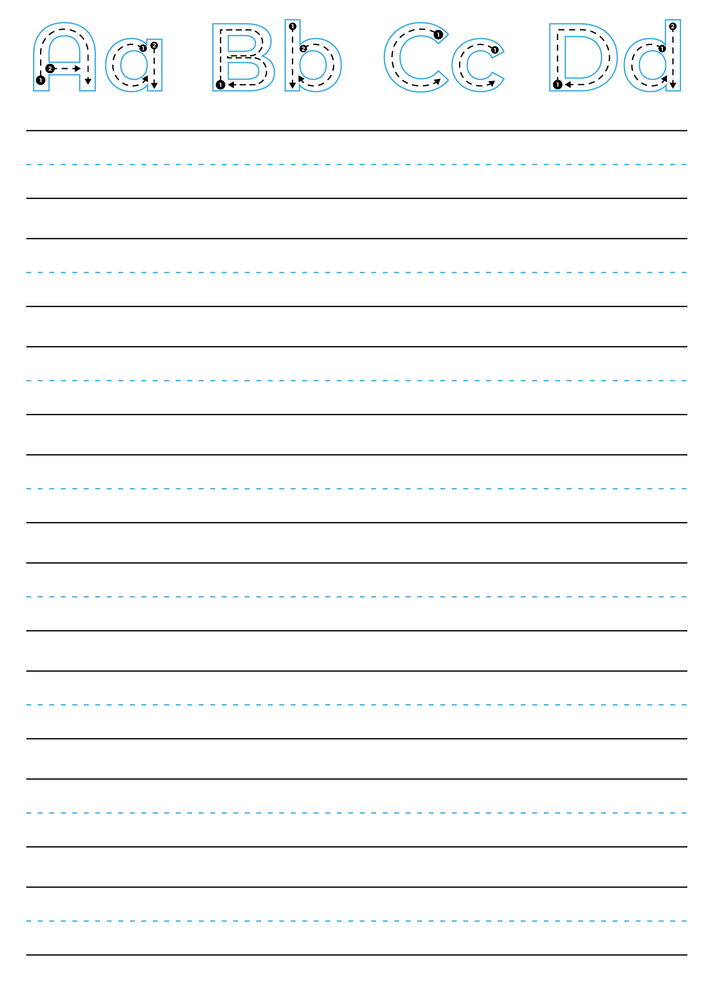 Kindergarten Lined Paper Free Google Docs Template - Gdoc.io within Lined Writing Paper Free Printable