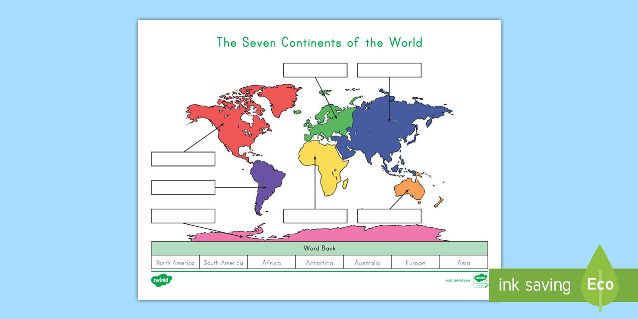 Label The 7 Continents | World Oceans Day | Twinkl Usa with regard to Cut Out 7 Continents Printable