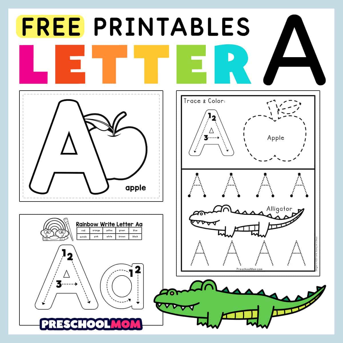 Letter A Preschool Printables - Preschool Mom within Free Alphabet Printables For Preschool