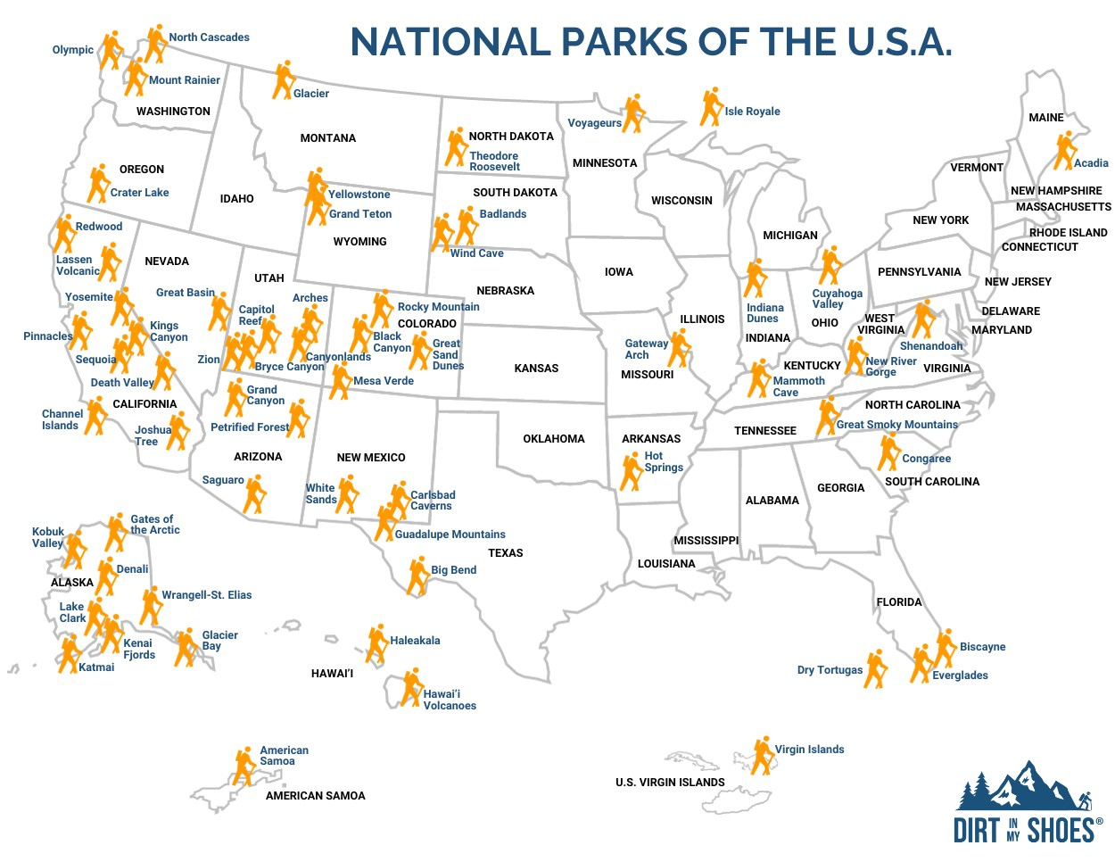 List Of National Parks In The Usa 2025 (+ Map And Checklist) for Free Printable Map Of National Parks