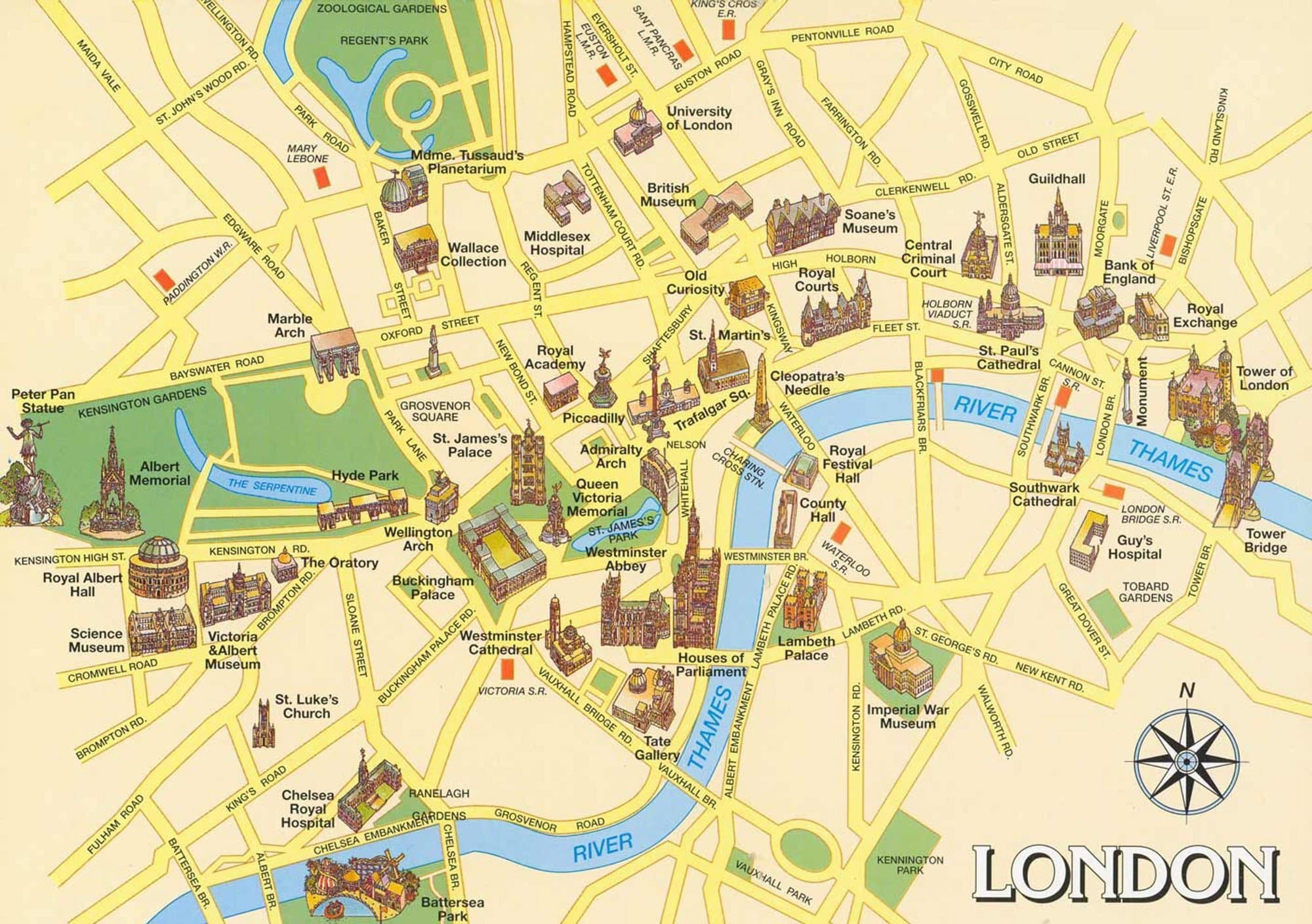 London Maps Free : Tube, Tourist Attractions & Sightseeing - Pdf in Tourist Map Of London Attractions Printable