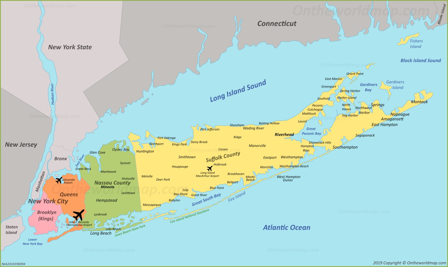 Long Island Map | New York, Usa | Map Of Long Island inside Printable Map of Long Island
