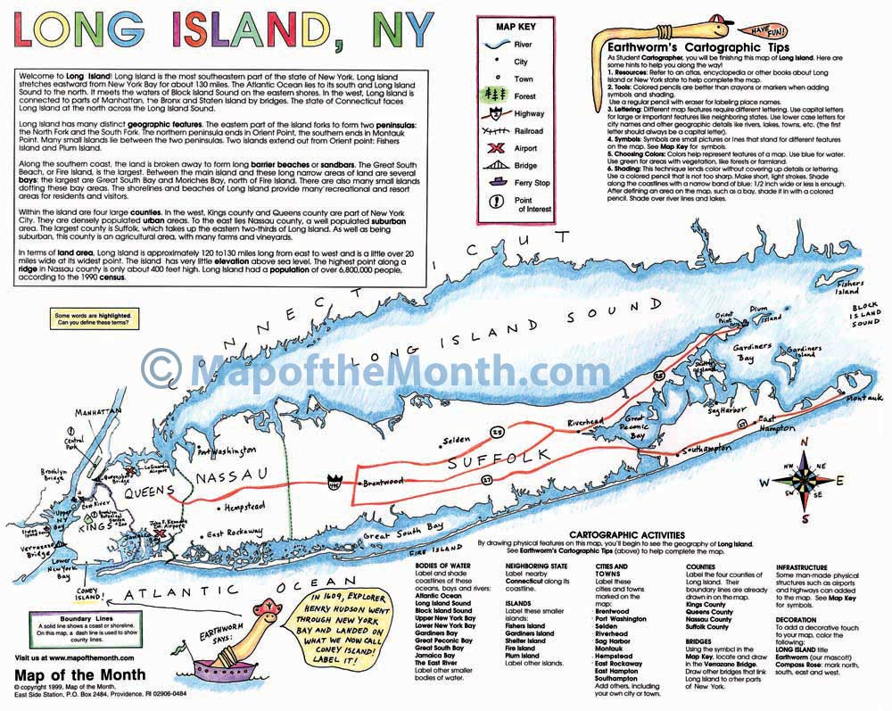 Long Island, Ny Map inside Printable Map of Long Island