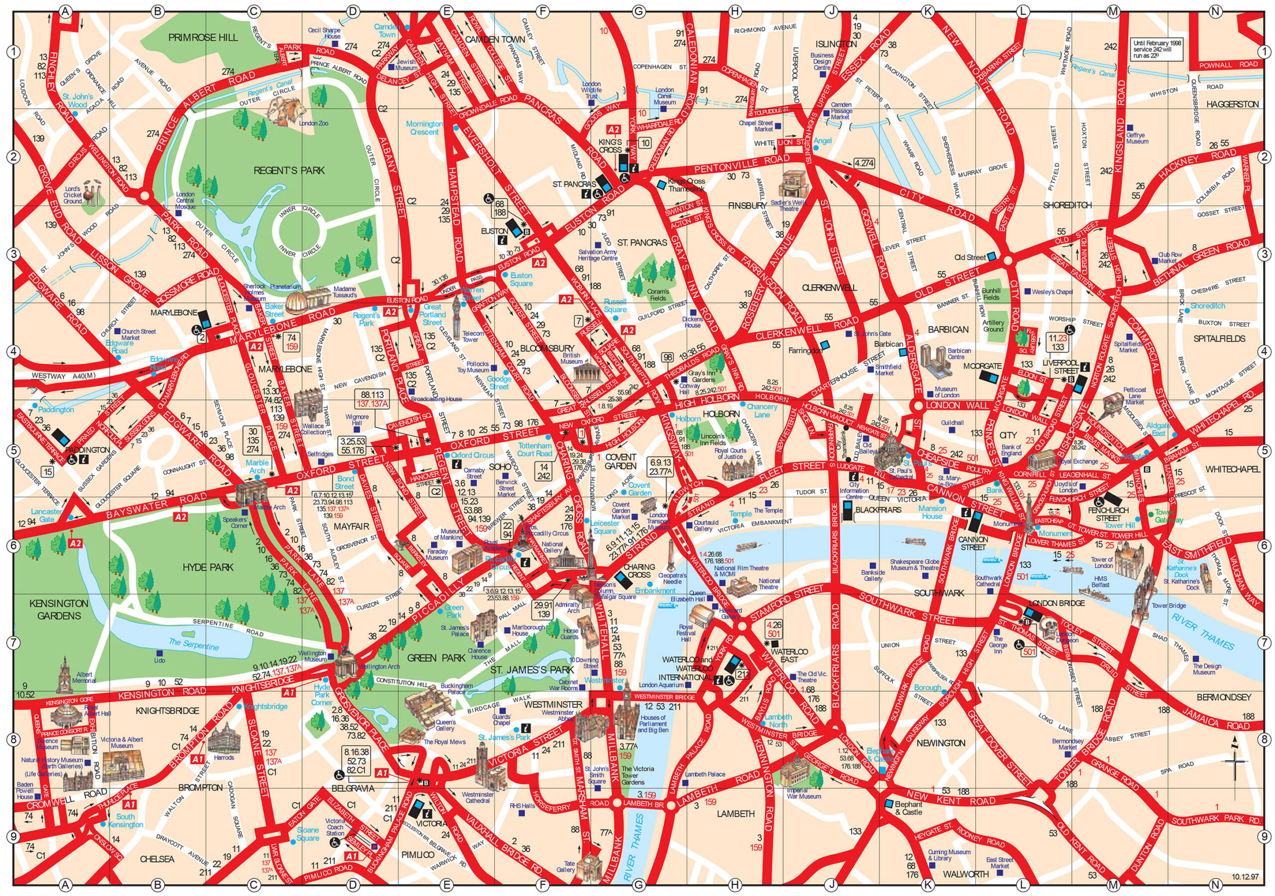 Map Of London Tourist Attractions, Sightseeing & Tourist Tour pertaining to Tourist Map of London Attractions Printable