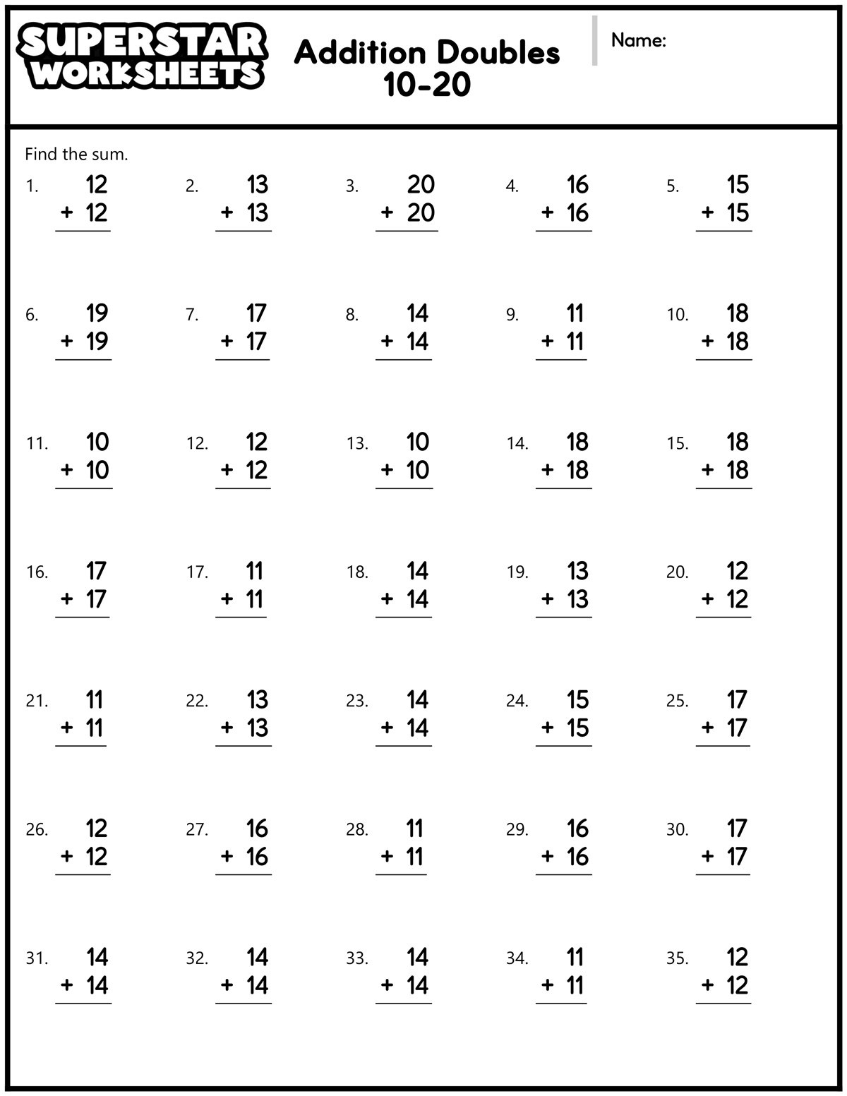 Math Worksheets - Superstar Worksheets with regard to Free Math Printables For 1st Grade