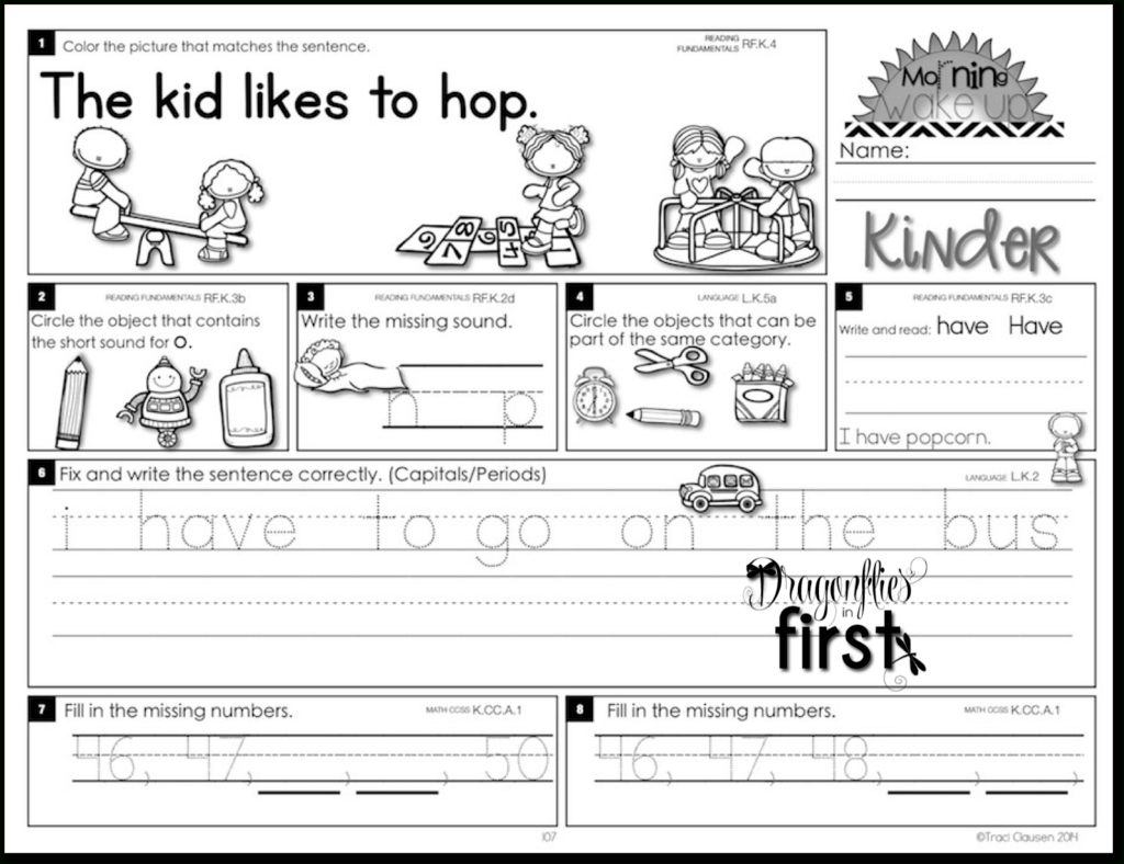 Meaningful And Engaging Morning Work For K-2! – Traci Clausen within Kindergarten Morning Work Free Printable