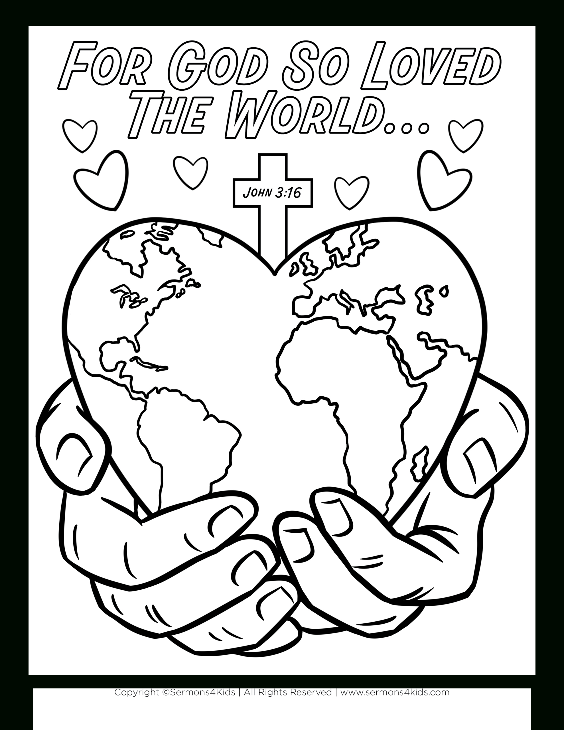 Measuring God'S Love (John 3:16) | Children'S Coloring Page From intended for Printable John 3:16 Activity Sheet