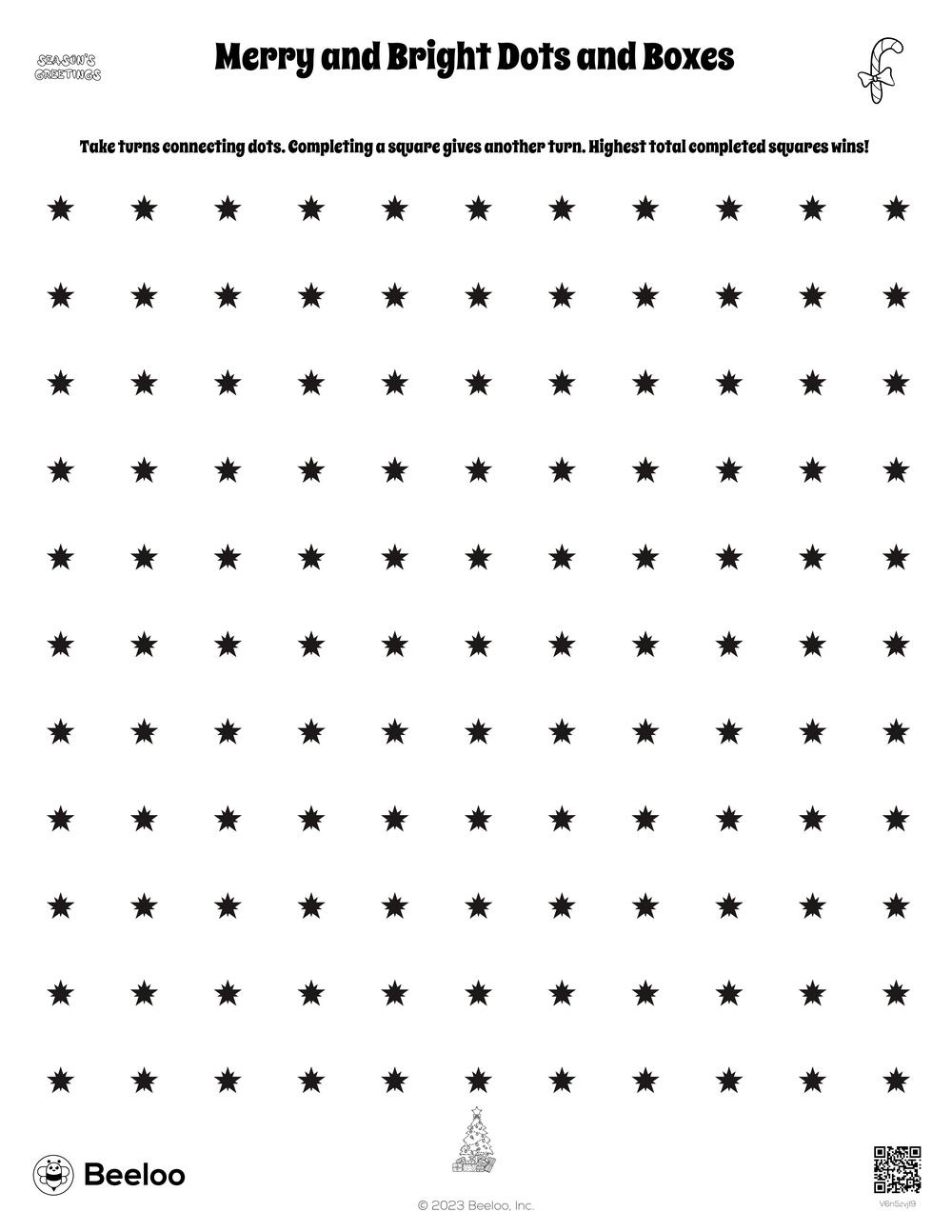 Merry And Bright Dots And Boxes • Beeloo Printable Crafts And with Dots and Boxes Free Printable