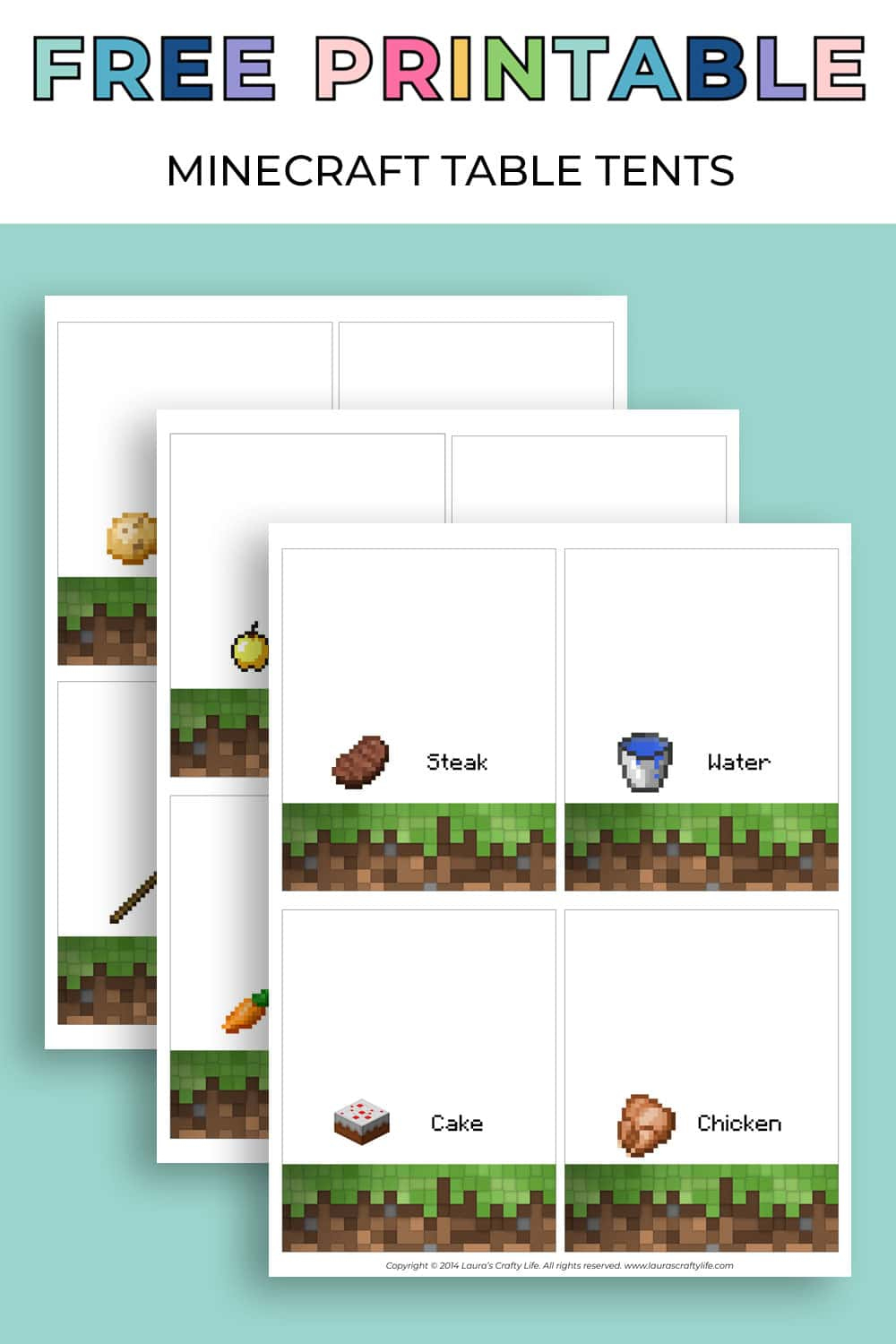 Minecraft Food Labels in Free Minecraft Printables Food Labels