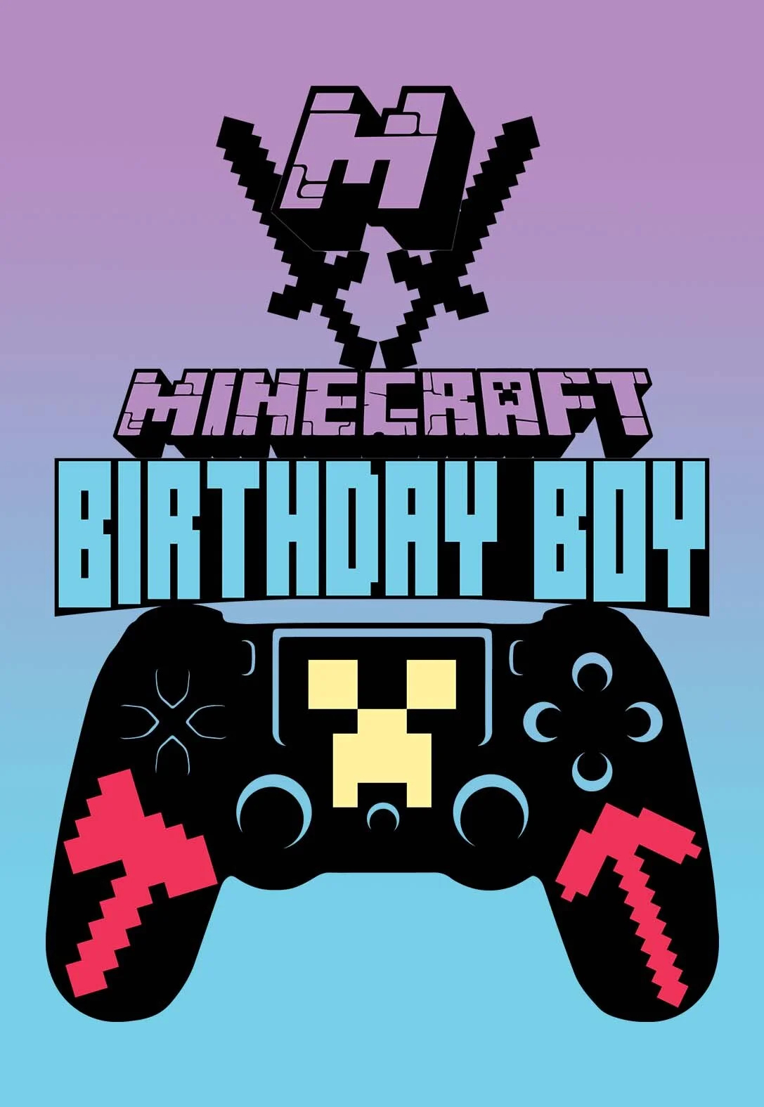 Minecraft Printable Birthday Cards (Free) — Printbirthday.cards for Free Printable Minecraft Birthday Card