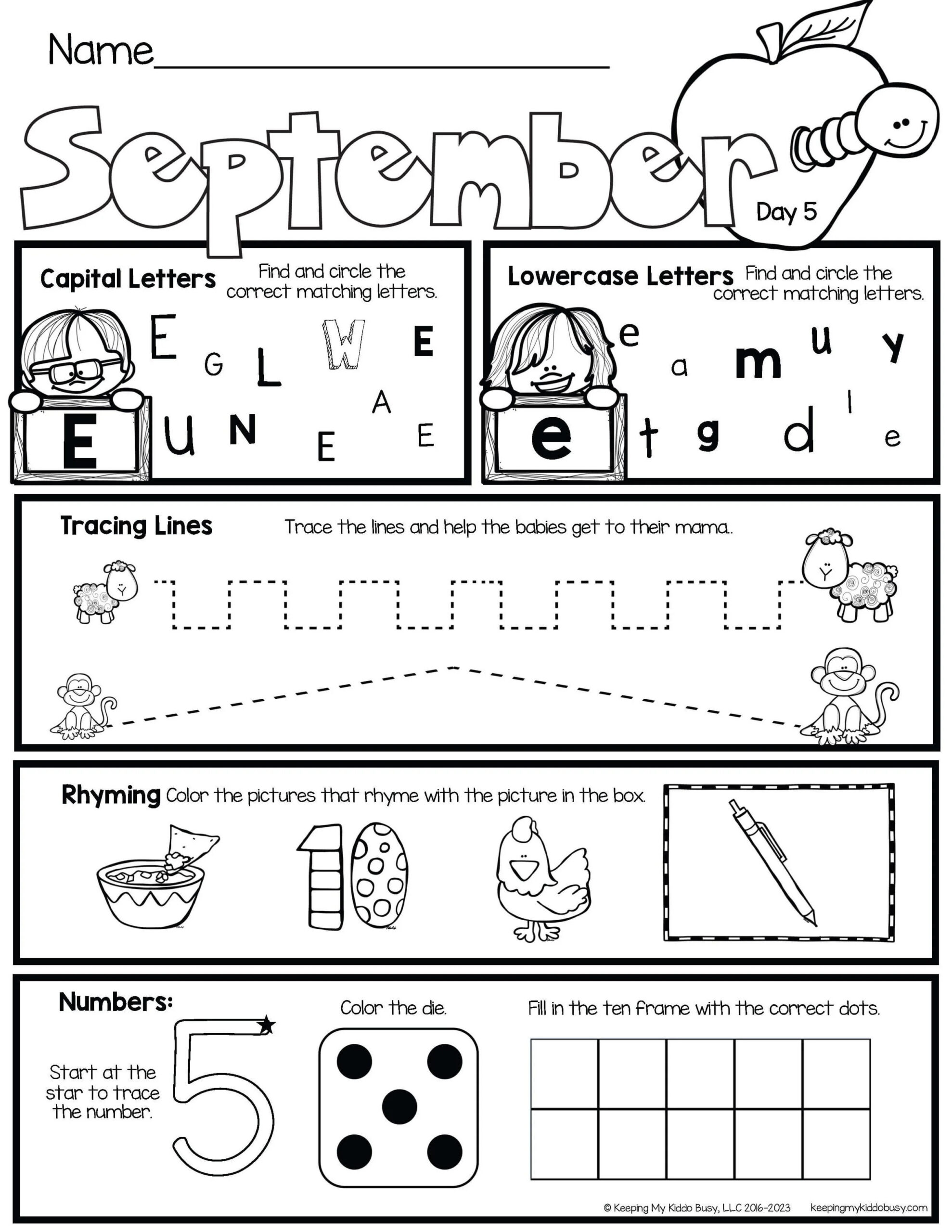 Morning Seat Work — Keeping My Kiddo Busy throughout Kindergarten Morning Work Free Printable
