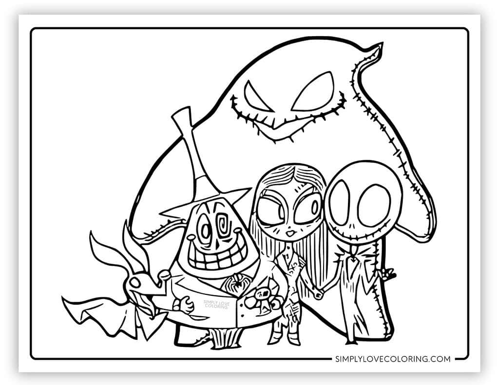 Nightmare Before Christmas Coloring Pages (Free Pdf Printables in Free Printable Nightmare Before Christmas Printables