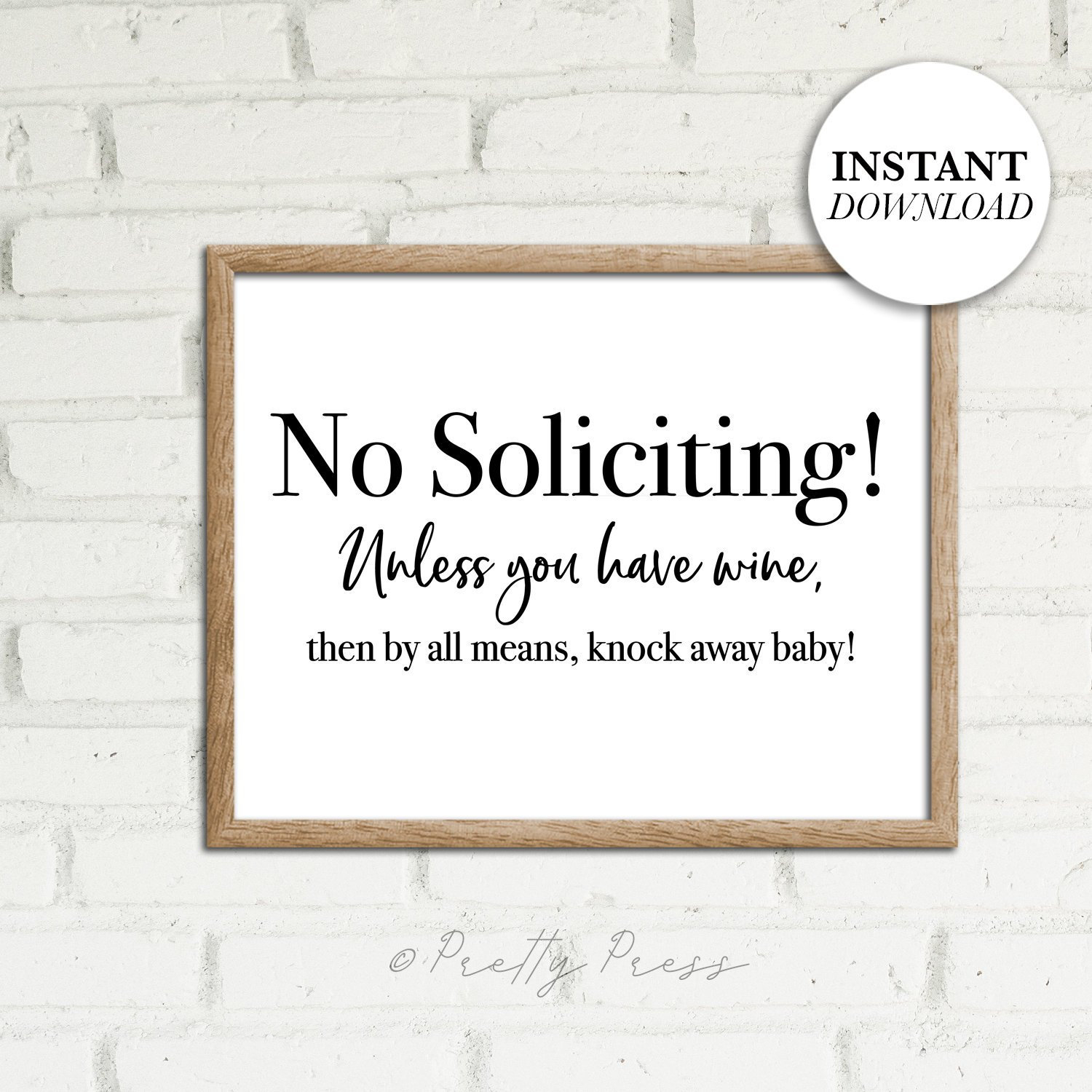 No Soliciting Sign, Printable Art, Funny Art For Home, No intended for Funny No Soliciting Sign Printable
