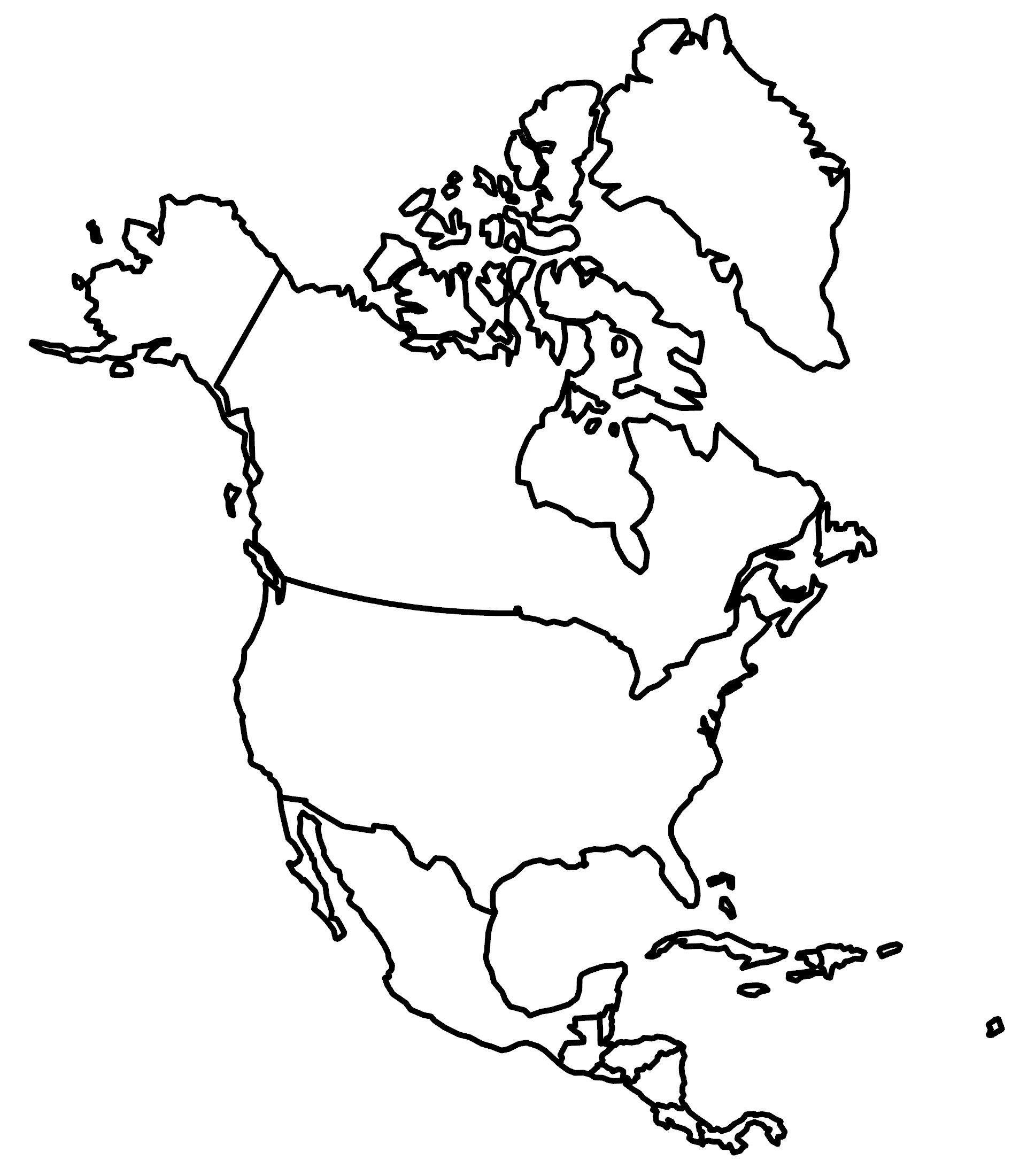 North America Blank Map And Country Outlines - Gis Geography with regard to Map of North America Printable Free