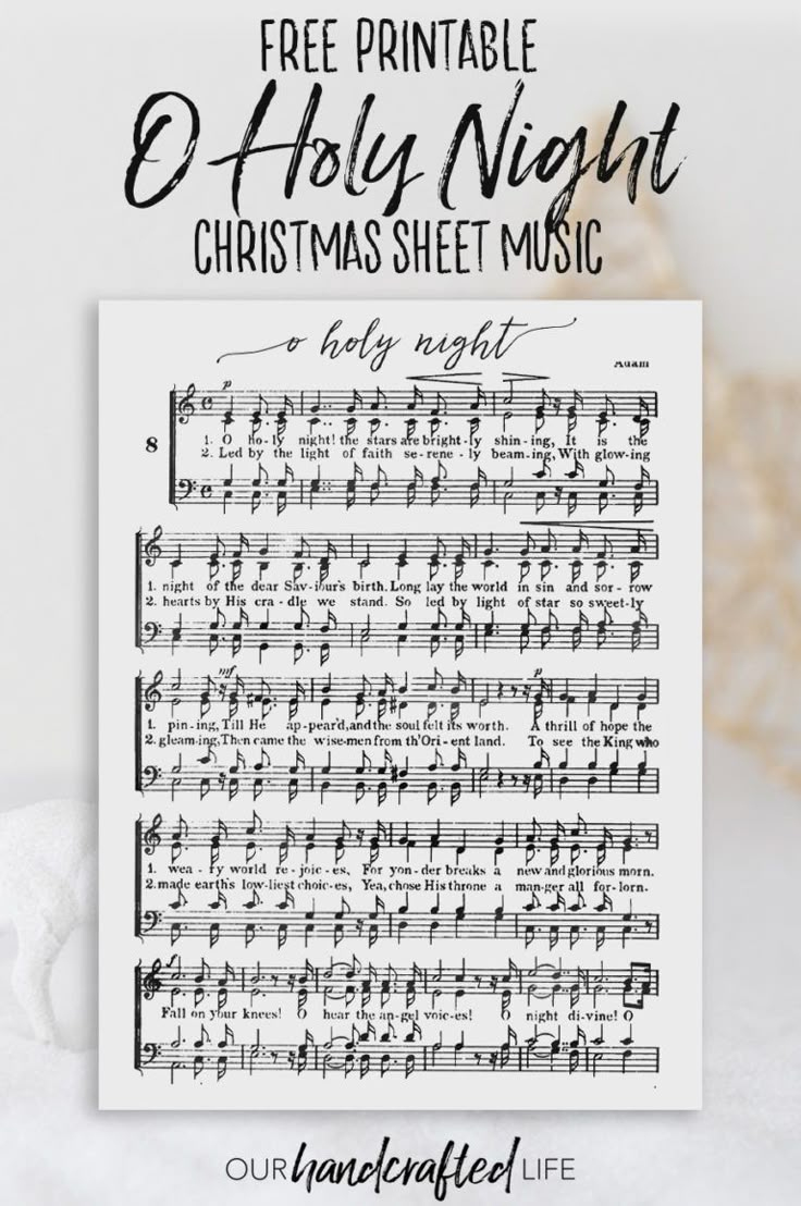 O Holy Night - Free Printable Christmas Sheet Music - Our regarding O Holy Night Lyrics Printable