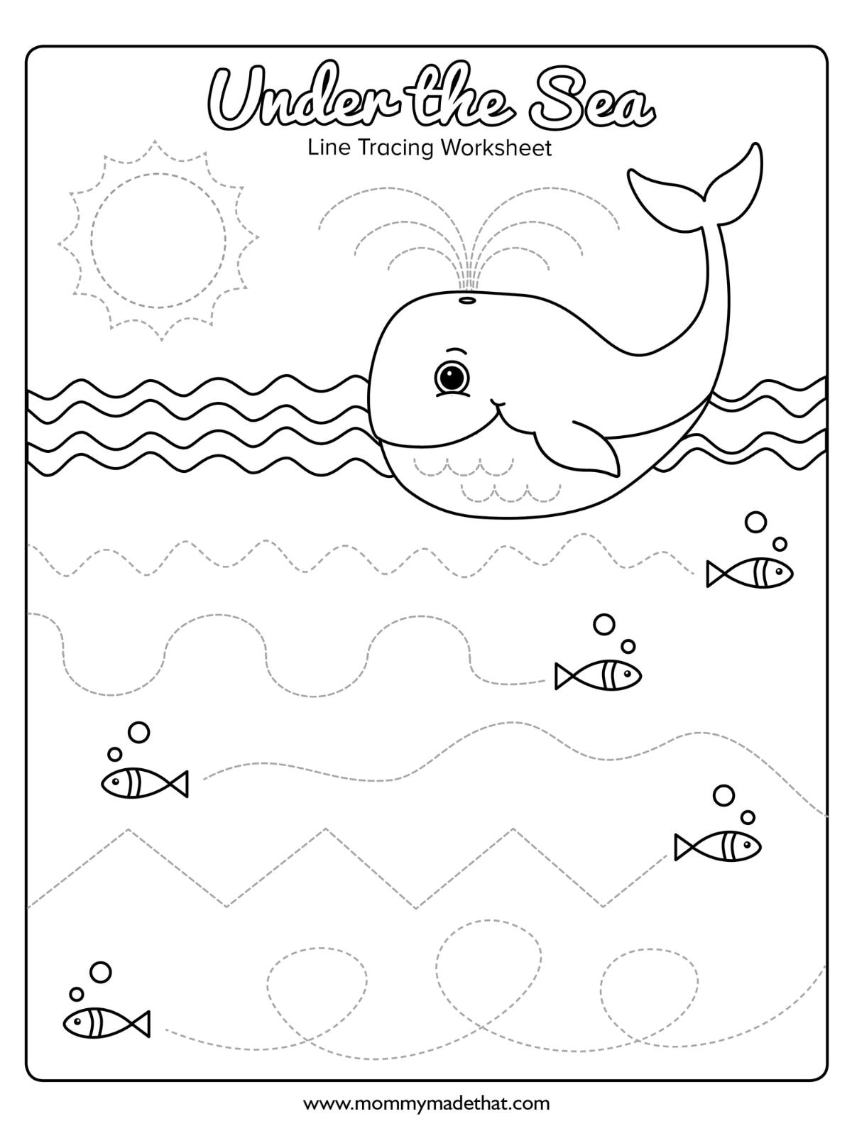 Ocean Line Tracing Work Sheet inside Free Printable Ocean Worksheets For Preschoolers