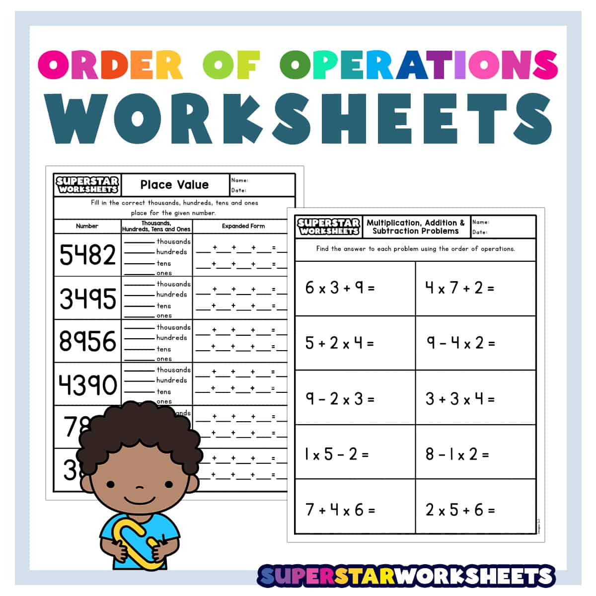 Order Of Operations Worksheets - Superstar Worksheets regarding Free Printable Order of Operations Worksheets