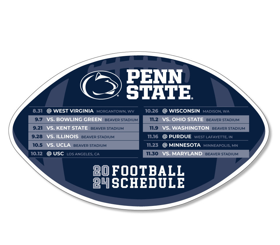 Penn State 2024 Football Schedule Magnet Nittany Lions (Psu) in Penn State Printable Football Schedule