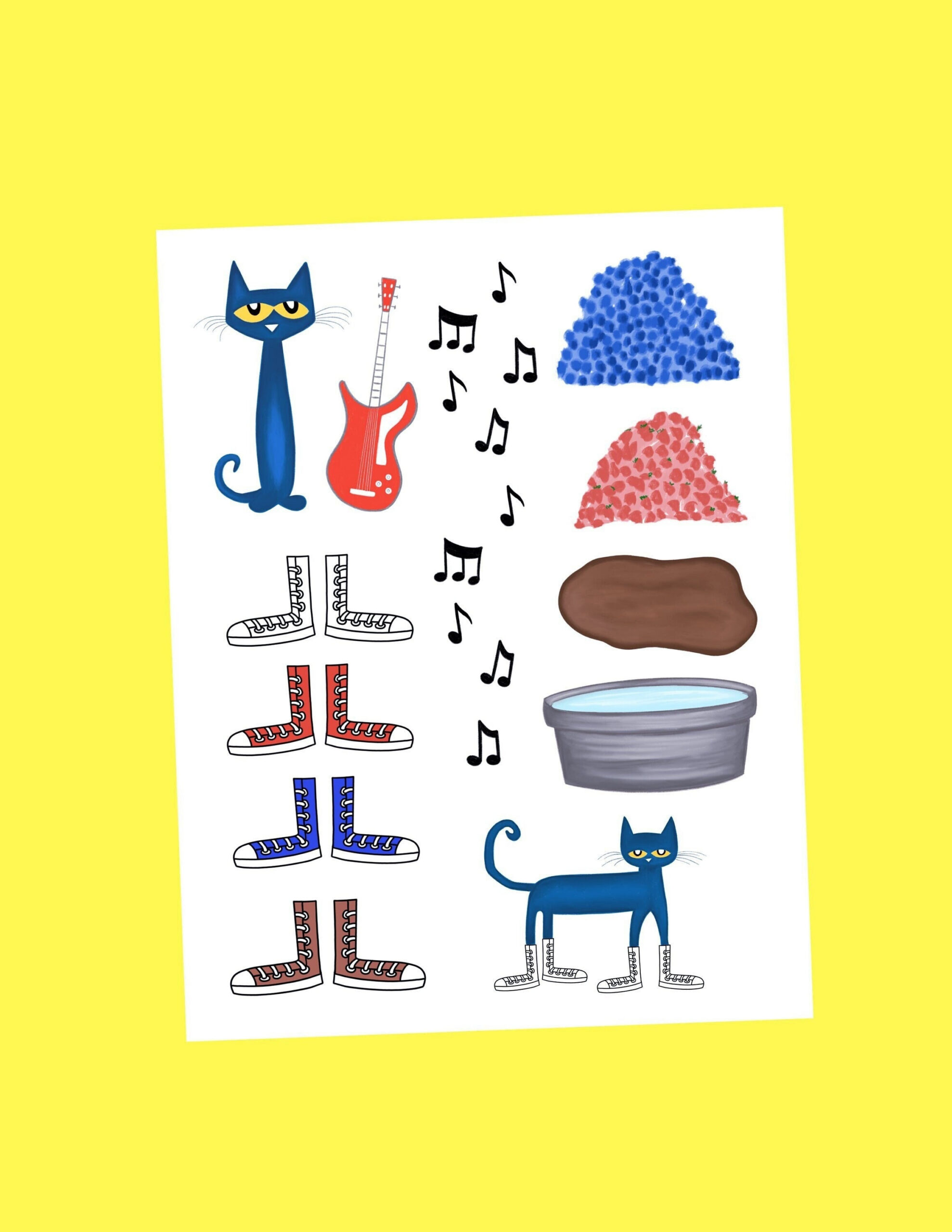 Pete The Cat- White Shoes, 12 Clipart Images - Etsy with regard to Pete the Cat Shoes Printable
