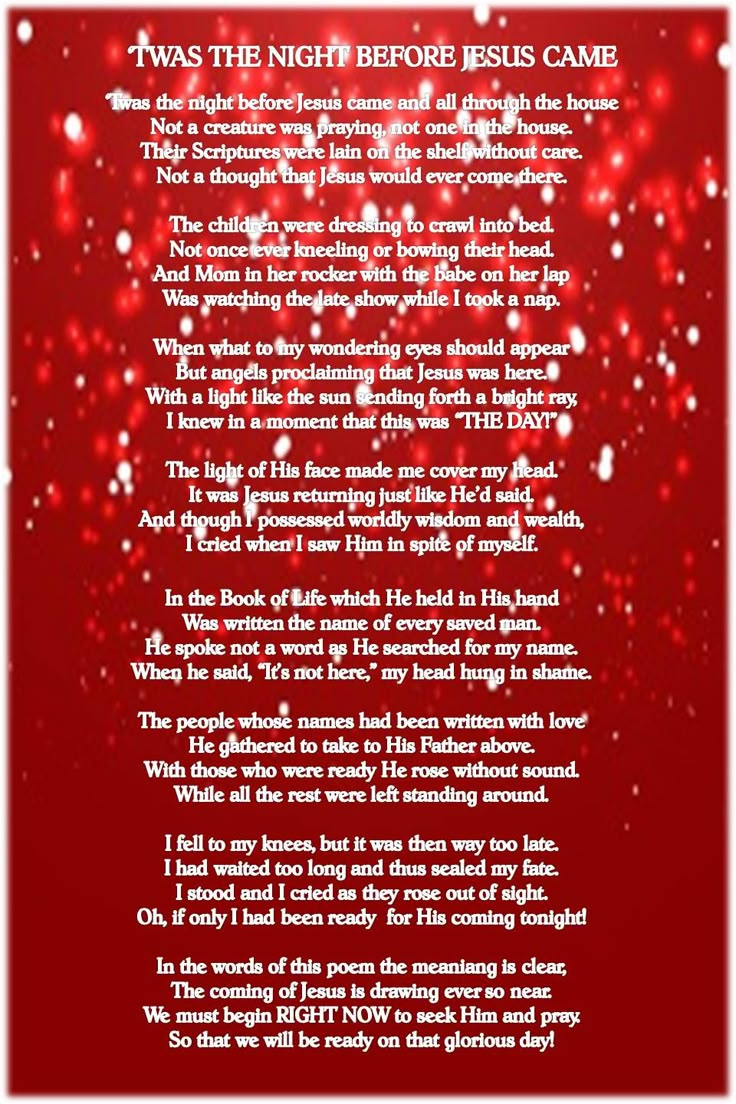 Pin On Christmas for Twas the Night Before Jesus Came Poem Printable