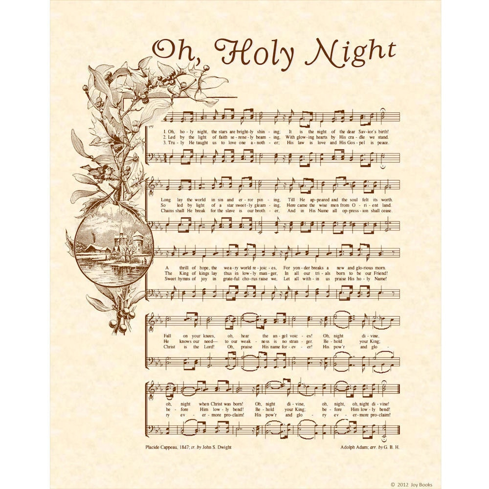 Print Of O Holy Night Lyrics - Etsy Canada throughout O Holy Night Lyrics Printable