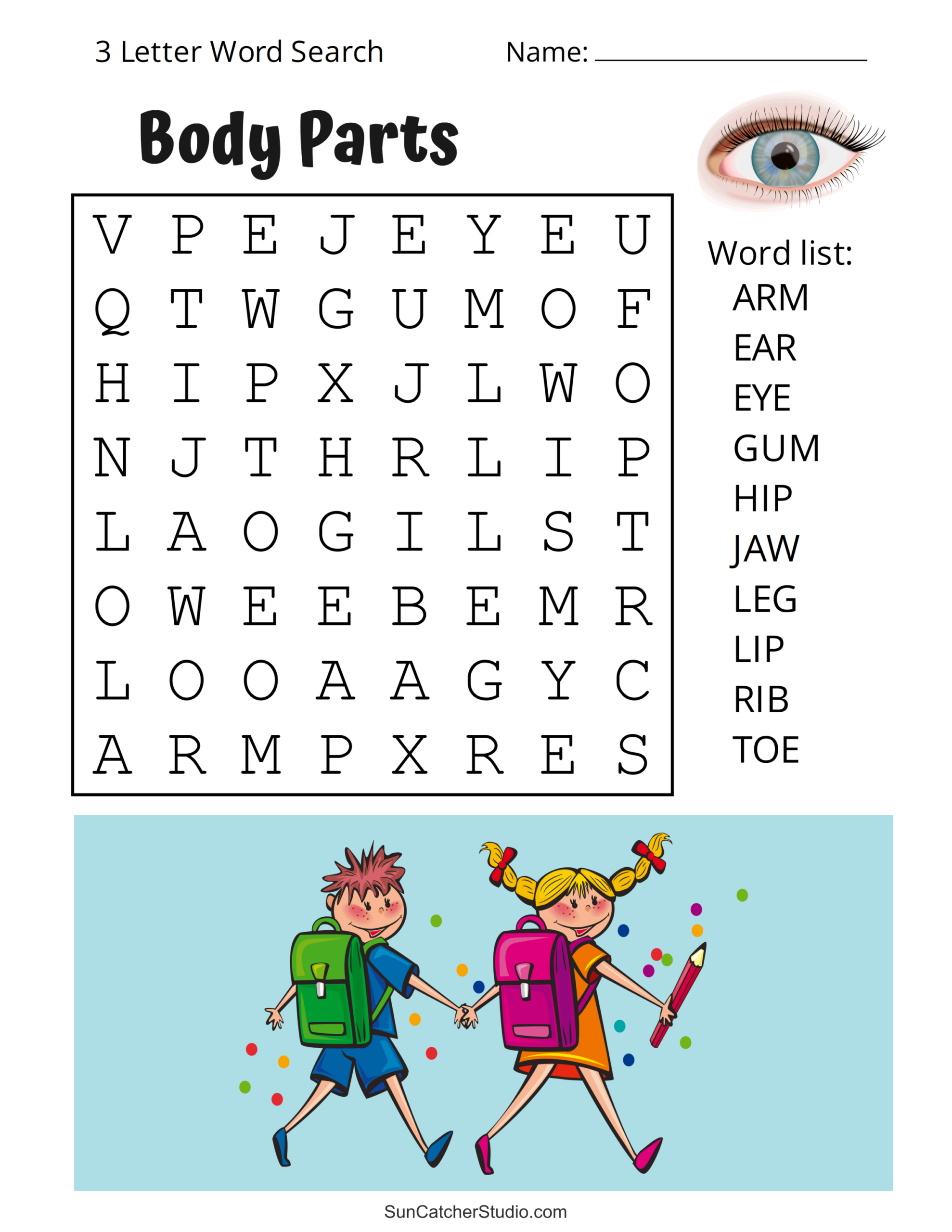 Printable 3-Letter Word Search Puzzles (Word Find) – Free intended for Easy Word Search Puzzles Printable