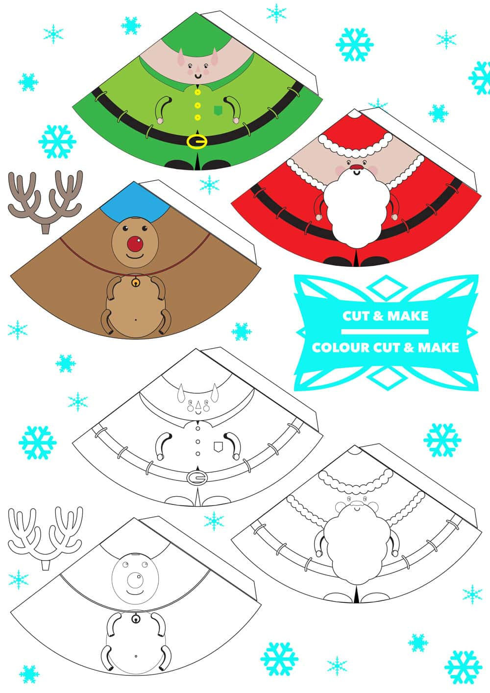 Printable 3D Christmas Decorations intended for Cut Out Foldable Printable Christmas Crafts
