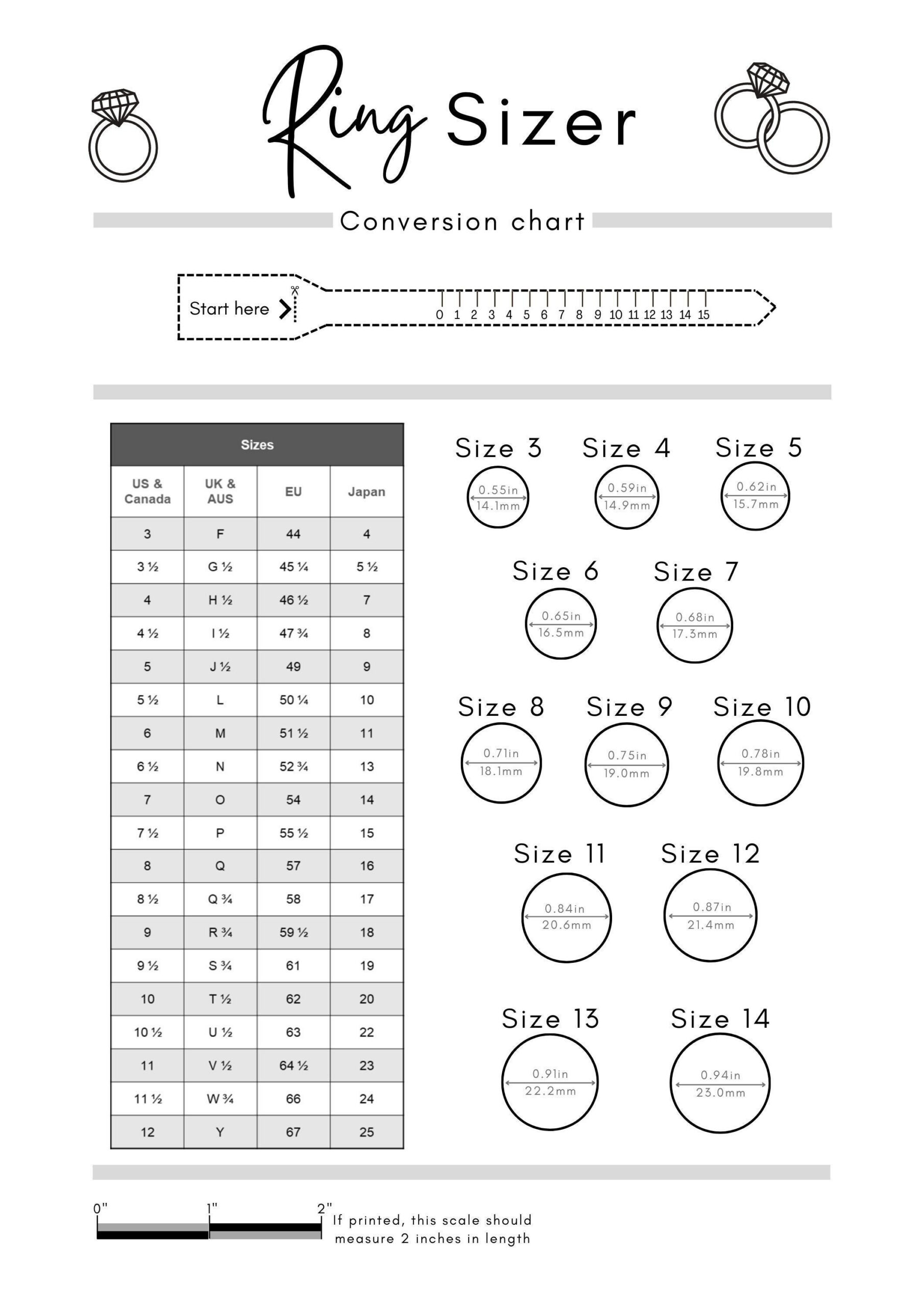Printable Actual Size Ring Size Chart Measuring Tool Actual Size regarding Printable Actual Size Ring Size Chart