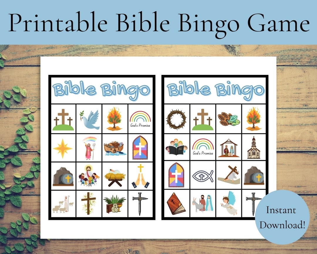 Printable Bible Bingo Game | Instant Download Bible Bingo Game for Bible Bingo Game Free Printable