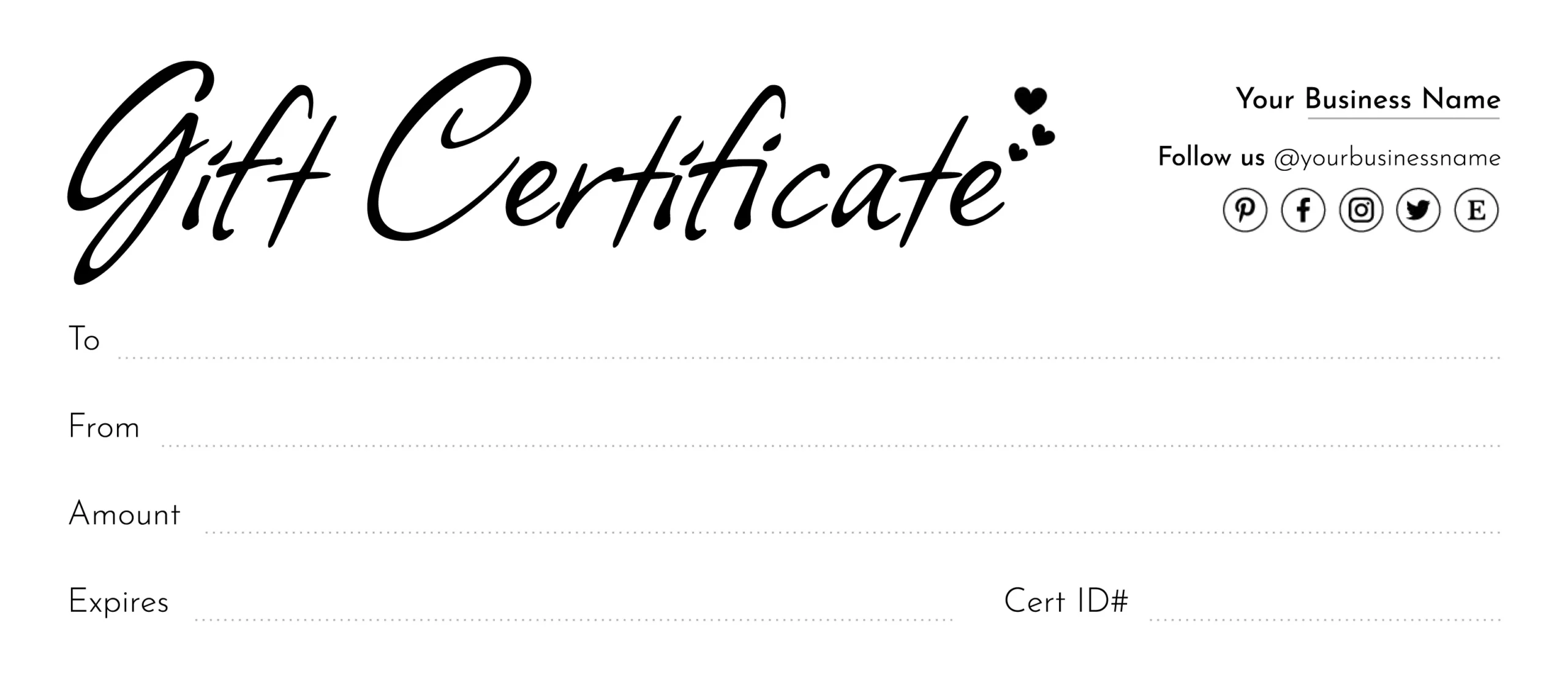 Printable Blank Gift Certificate Free Google Docs Template - Gdoc.io throughout Free Printable Blank Gift Certificate