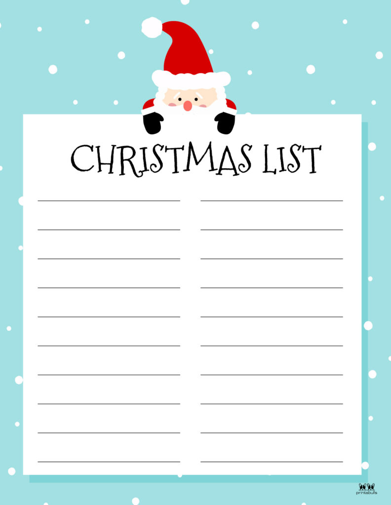 Printable Christmas Lists - 50 Free Printables | Printabulls intended for Free Printable Santa Christmas List