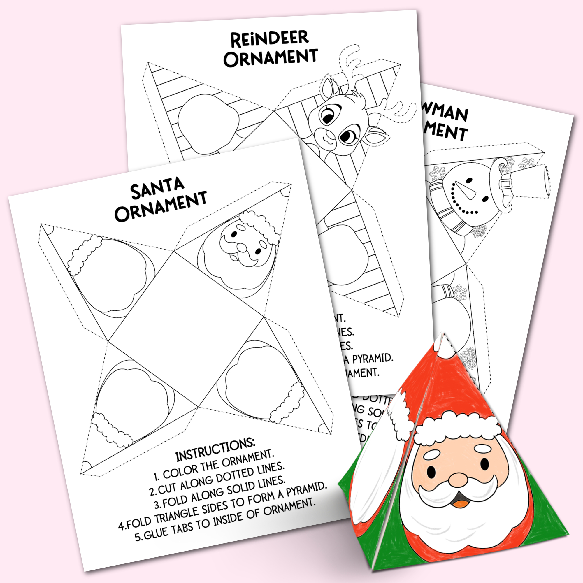 Printable Christmas Ornaments - Kara Creates for Cut Out Foldable Printable Christmas Crafts