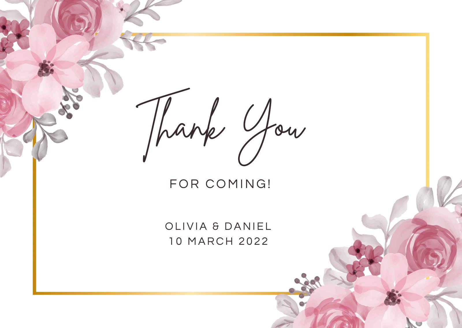 Printable, Customizable Thank You Card Templates | Canva with Cute Printable Thank You Cards