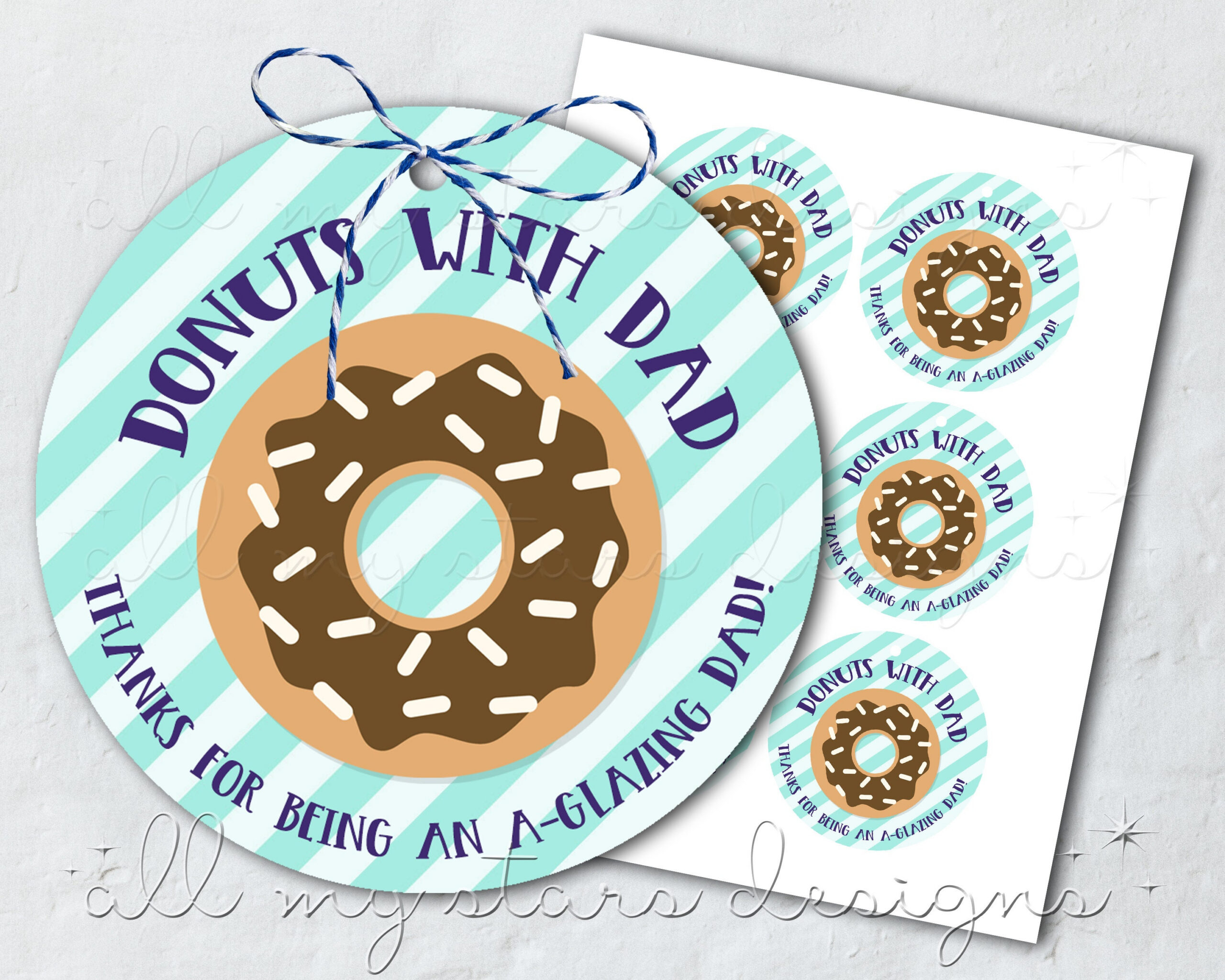 Printable Donuts With Dad Parent Appreciation Tag | Thanks For within Donuts With Dad Free Printable