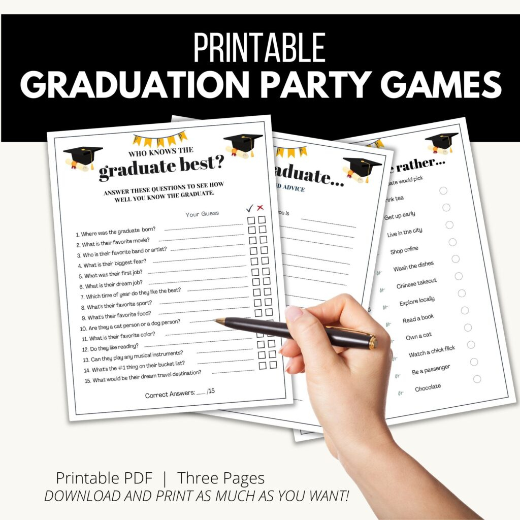 Printable Graduation Games - Add A Little Adventure throughout Free Printable Graduation Party Games