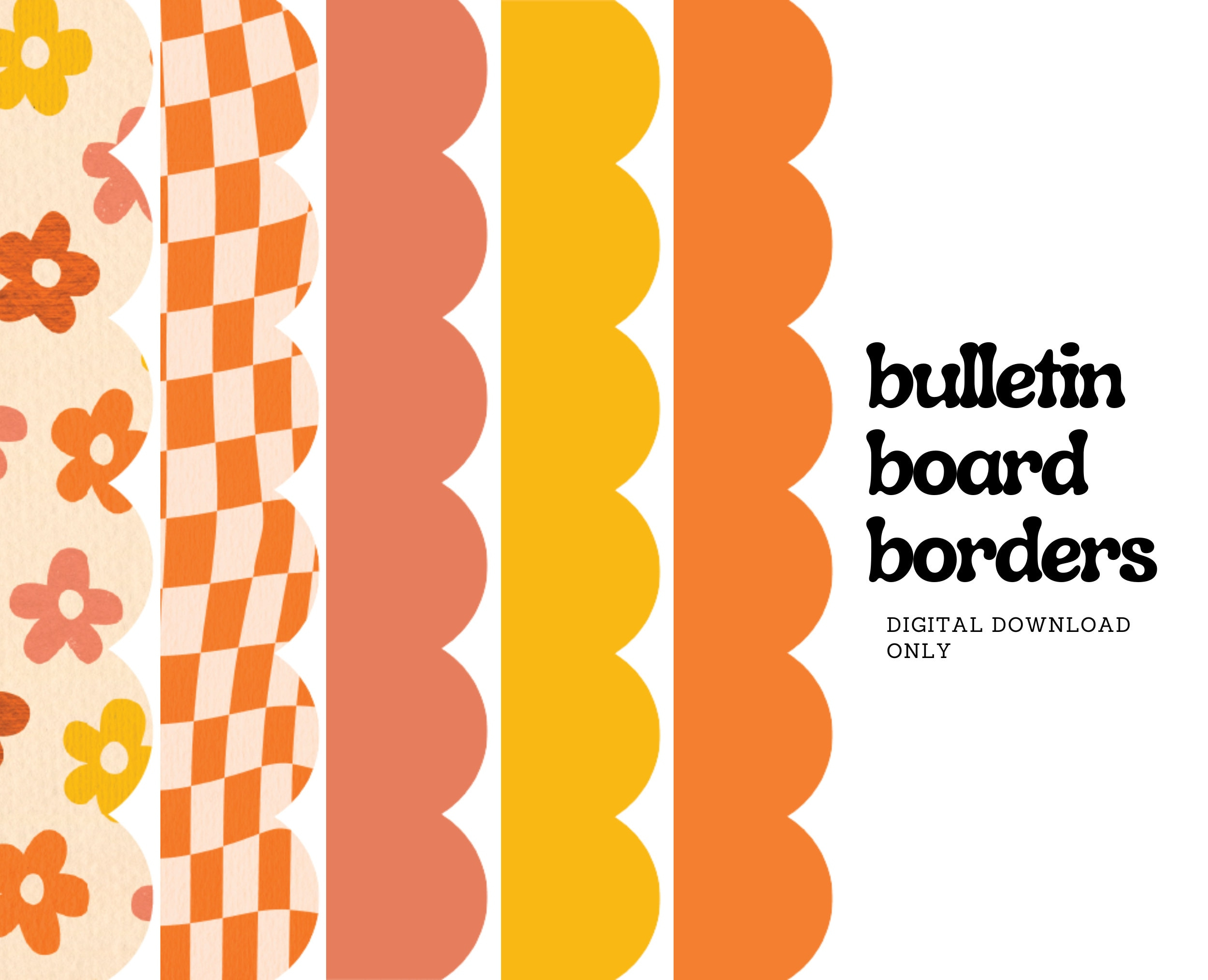 Printable Groovy Borders (Bulletin Board) - 5 Designs Included inside Borders For Bulletin Board Printable
