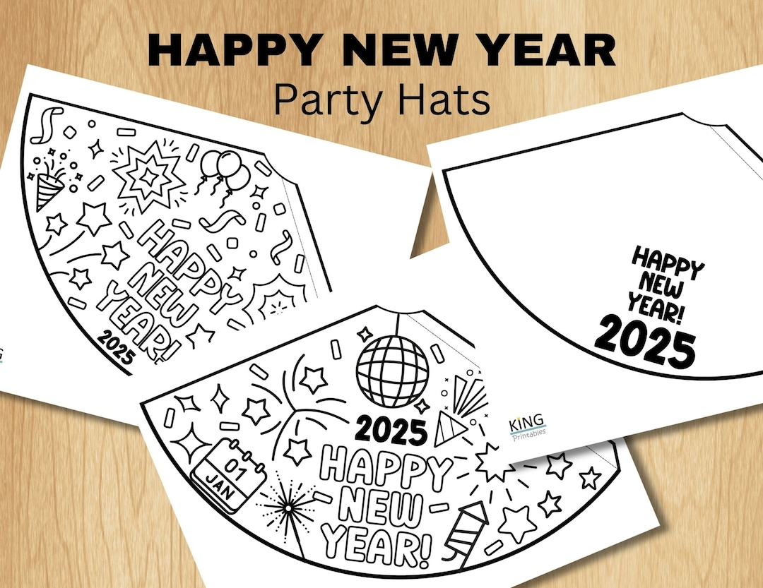 Printable Happy New Year Hat, 2025 Kids Activities, New Years intended for Happy New Year Hats Printable