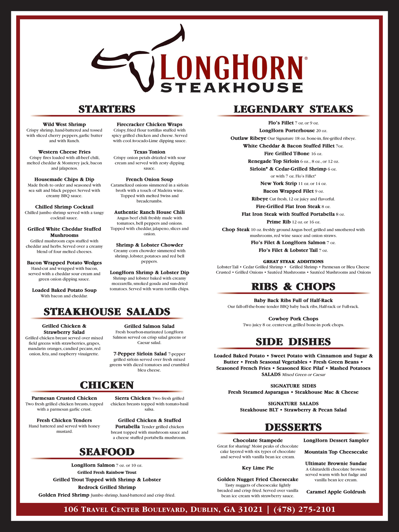 Printable Longhorn Lunch Menu With Prices - Printable Tattoo within Printable Longhorn Lunch Menu With Prices