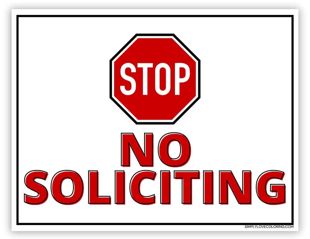 Printable No Soliciting Sign (Free Pdf Downloads) - Simply Love in No Soliciting Sign Free Printable