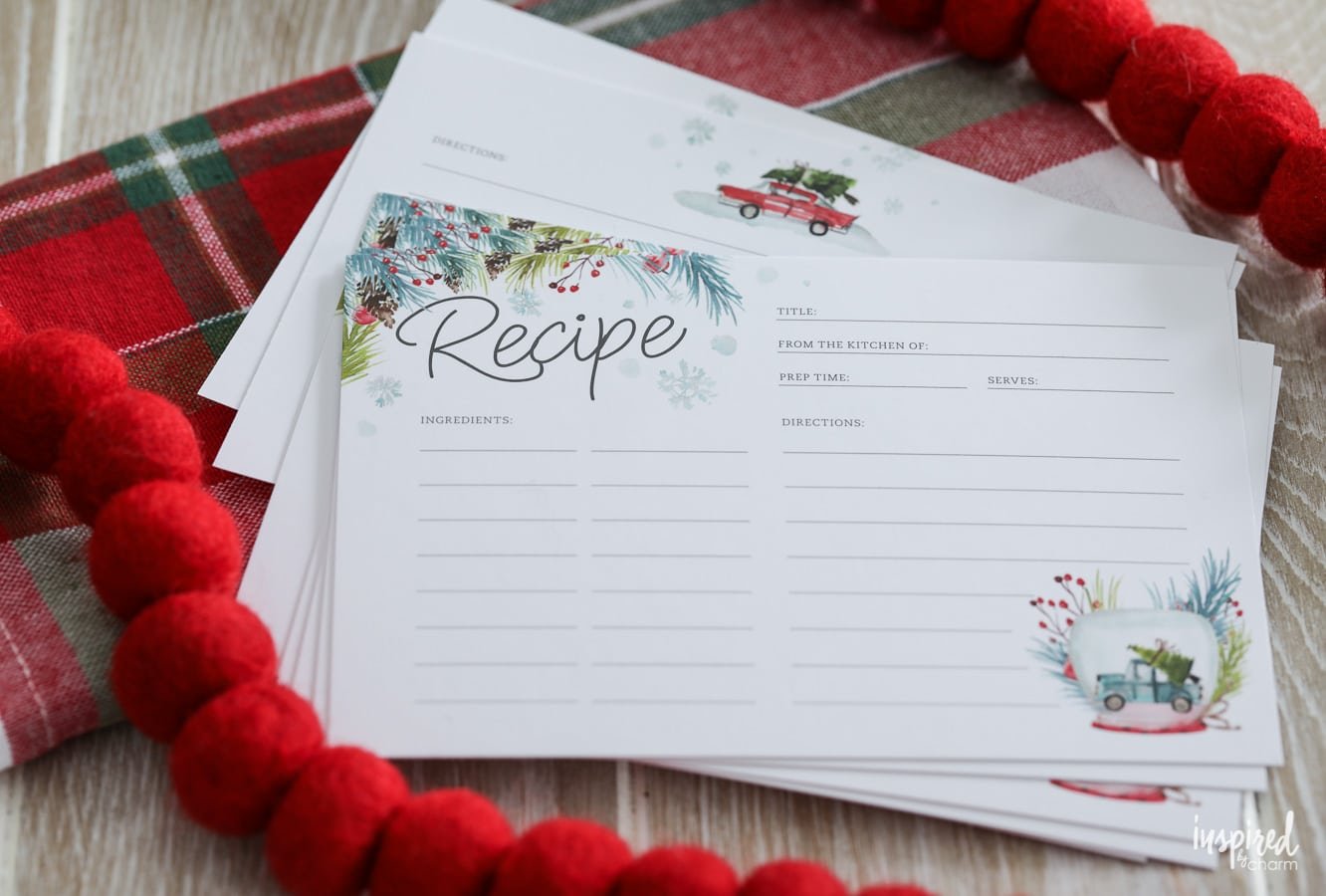 Printable Recipe Cards For Christmas - Free Holiday Download in Free Printable Christmas Recipe Cards