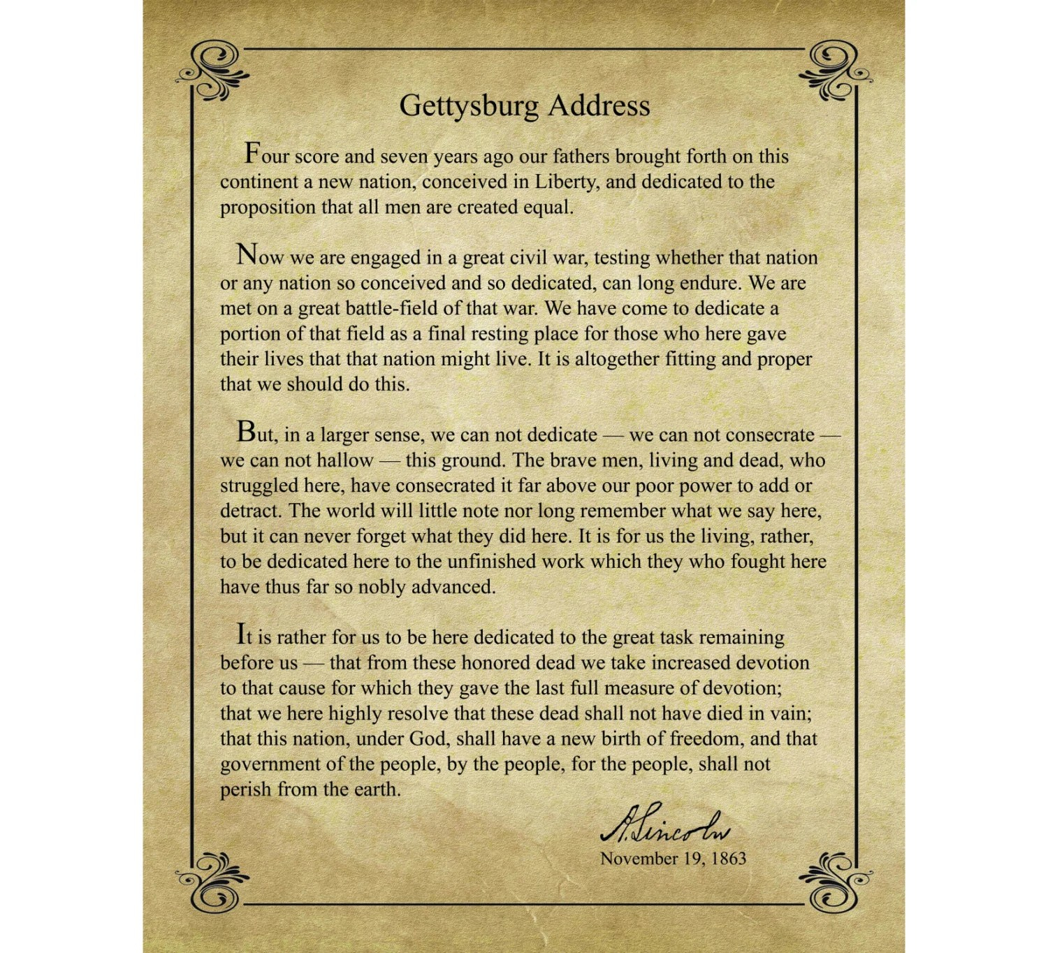 Printable Text Of The Gettysburg Address - Printable Bingo Cards within Printable Text Of The Gettysburg Address