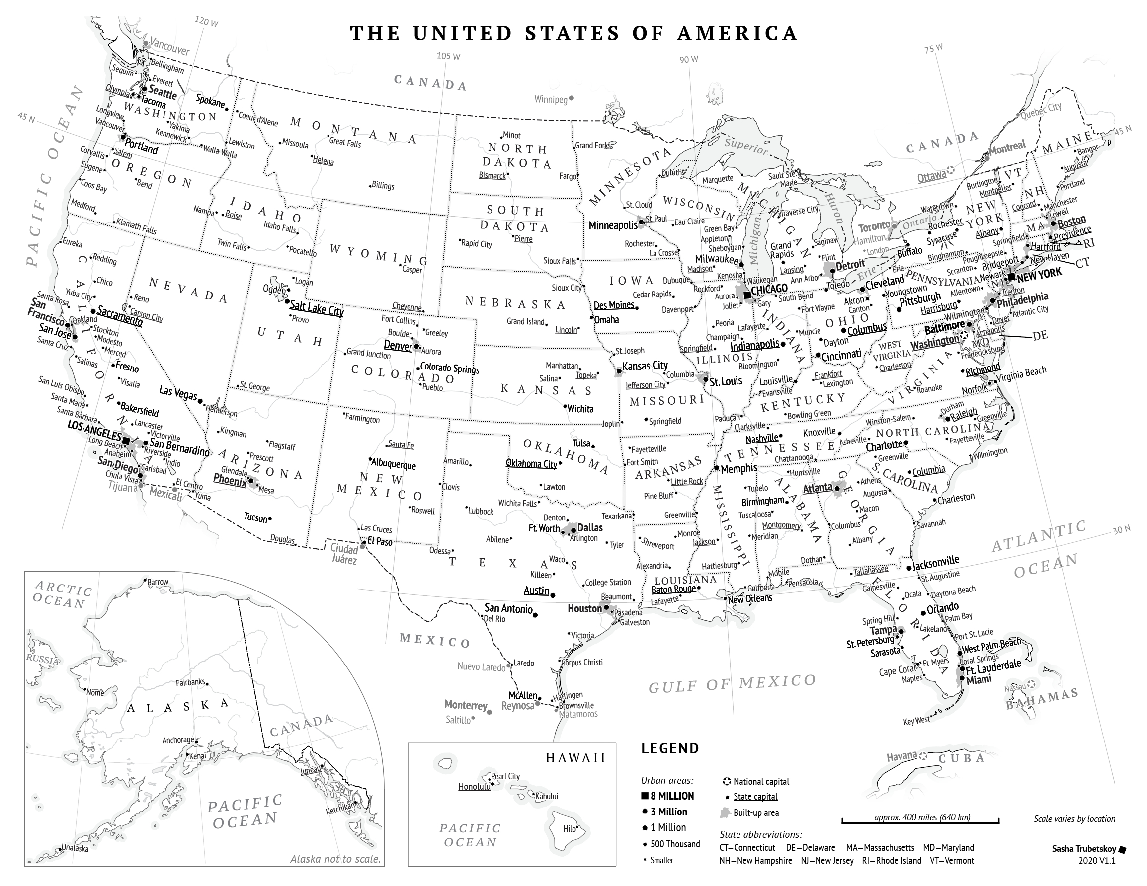 Printable United States Map | Sasha Trubetskoy within Printable Us Map with Major Cities